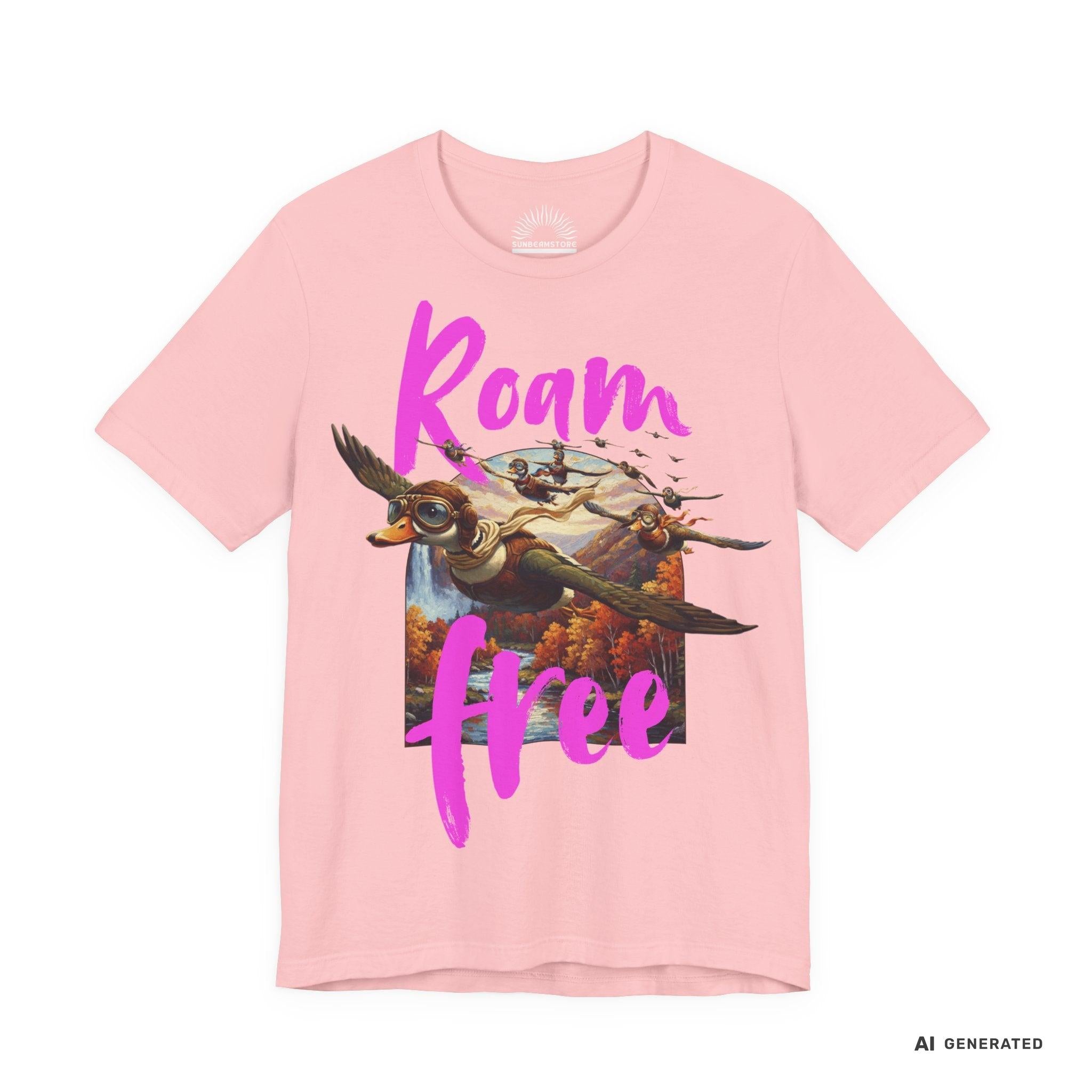 Roam Free – Aviator Ducks Art Shirt— Vintage Flying Duck Nature Shirt - Sunbeamstore