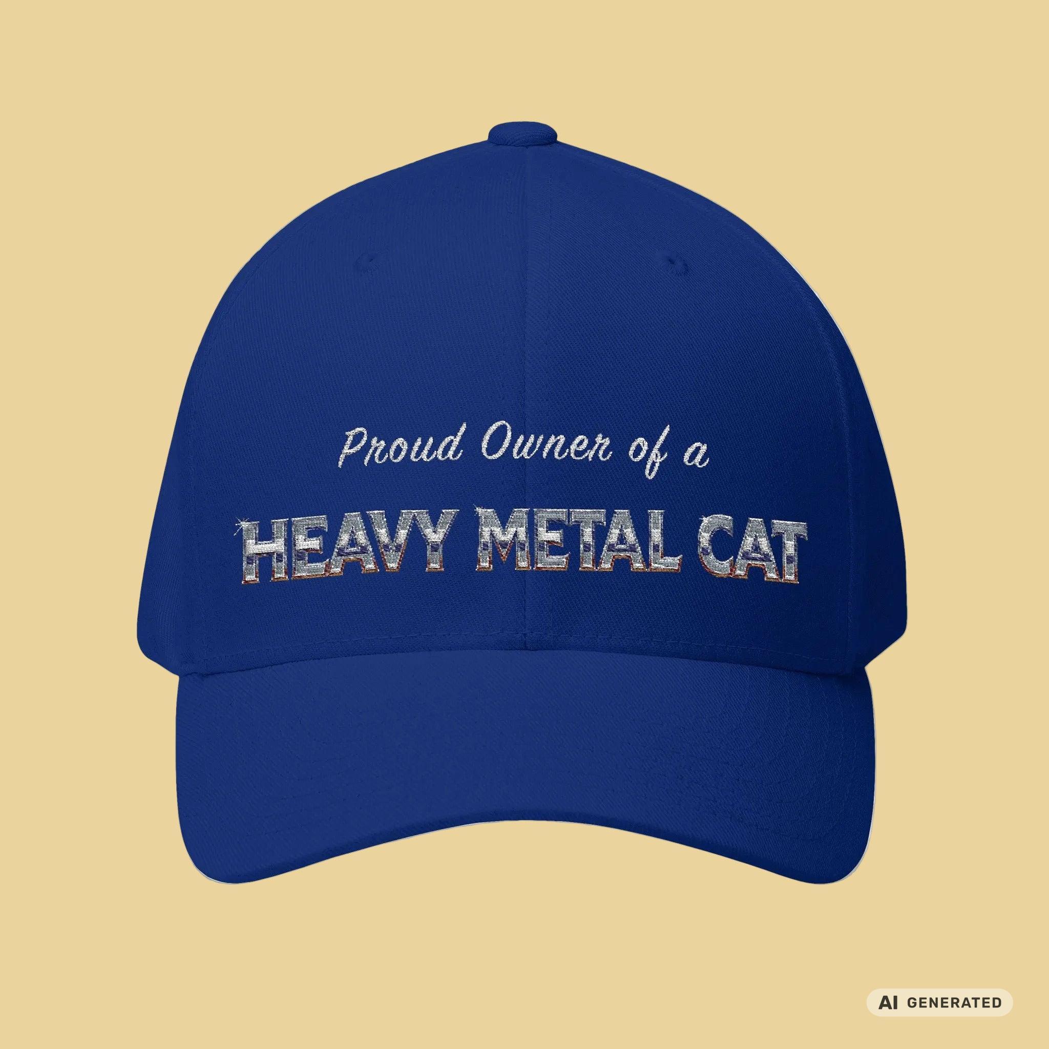 Heavy Metal Cat – Proud Owner Cap I Bestickte Flexfit Cap für Katzenfans, Metalheads & Rockfans - Sunbeamstore