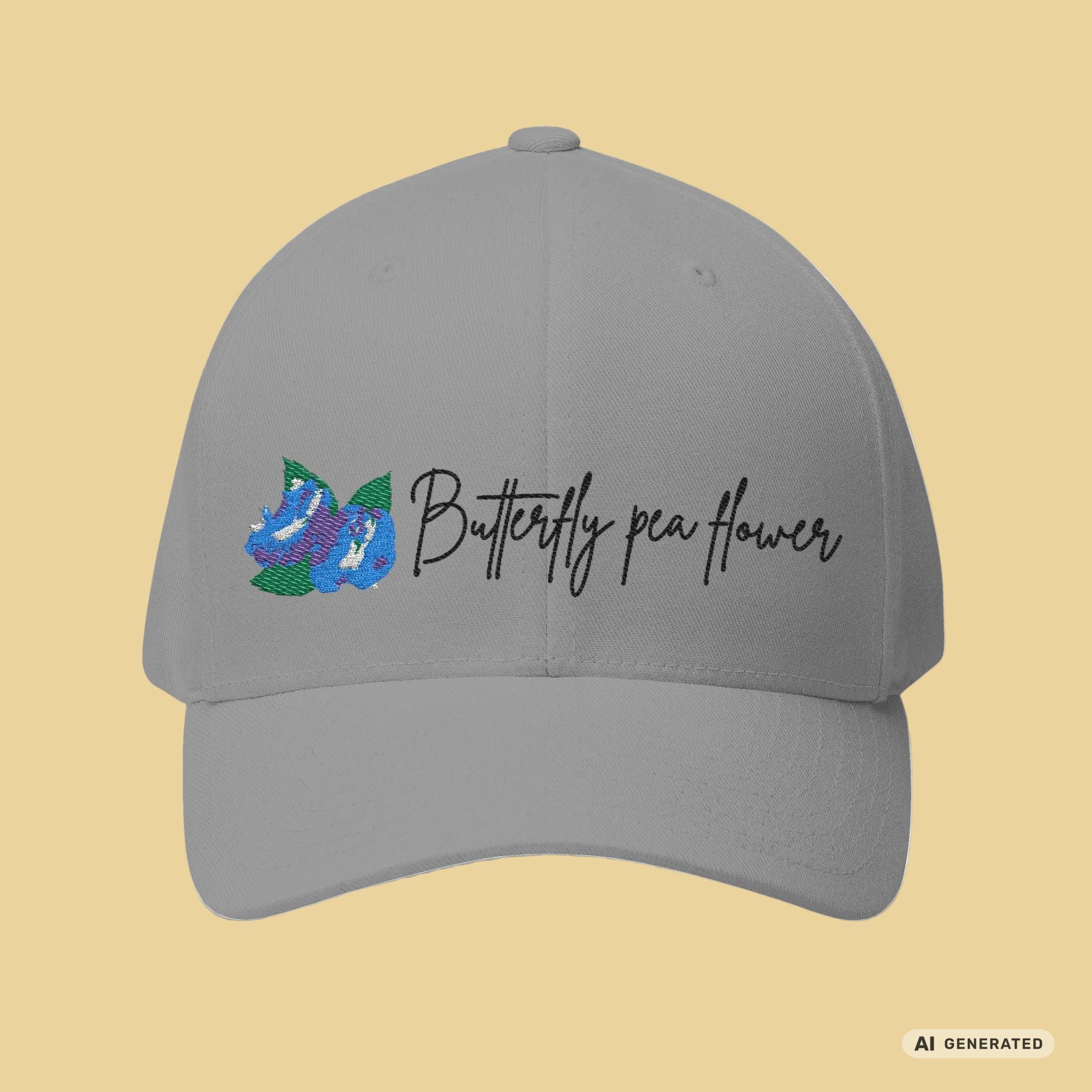 Butterfly Pea Flower Cap – Bestickte Botanical Baseball Cap – Florale Damen Cap - Sunbeamstore