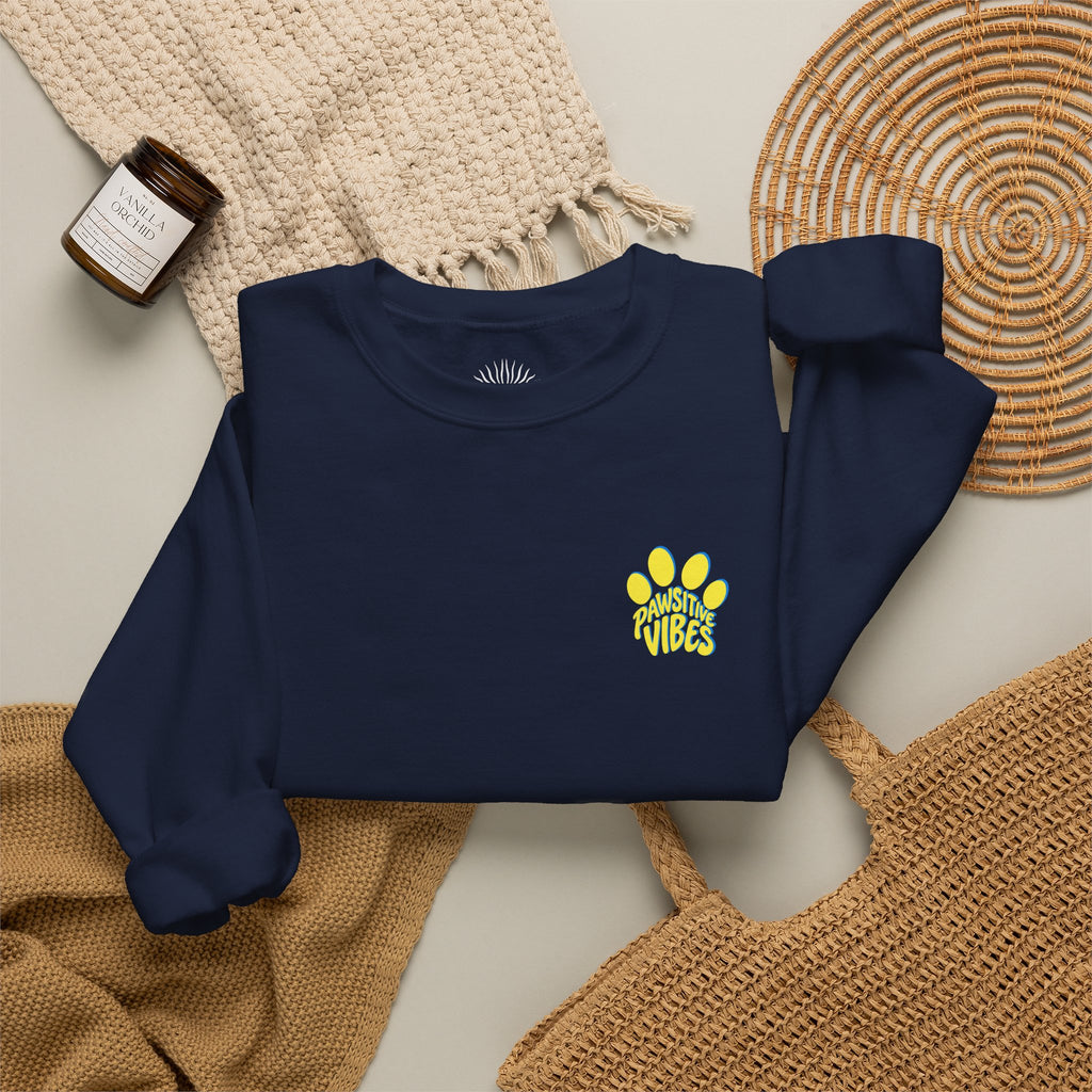 Pawsitive Vibes Sweatshirt – Floral Lemon Hundepulli mit Pfotenprint - Sunbeamstore