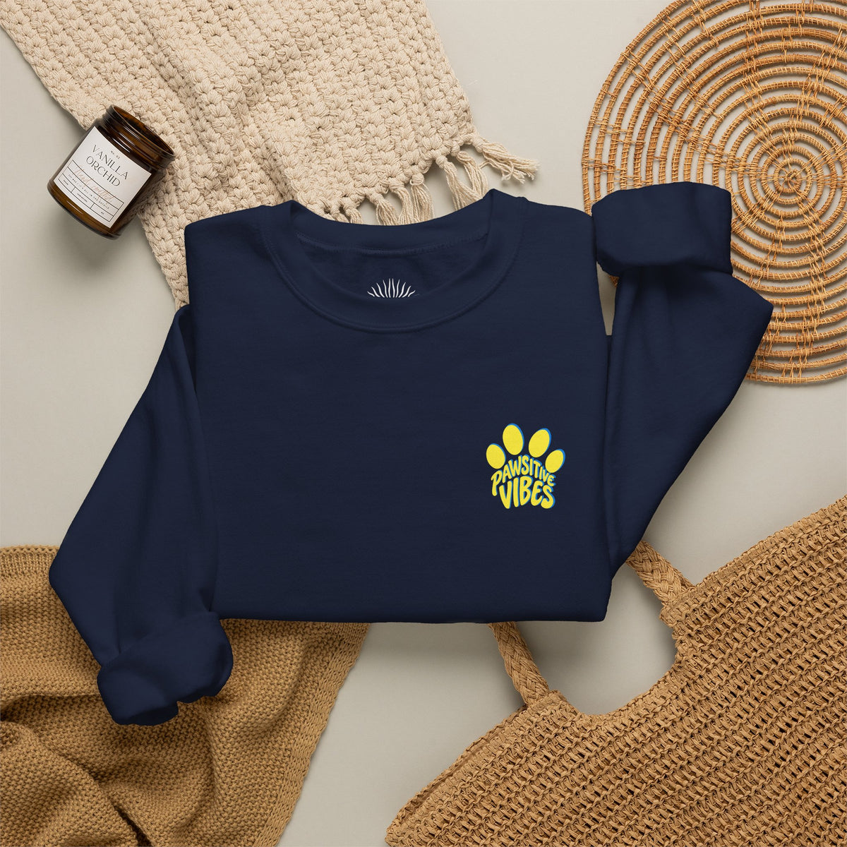 Pawsitive Vibes Sweatshirt – Floral Lemon Hundepulli mit Pfotenprint - Sunbeamstore