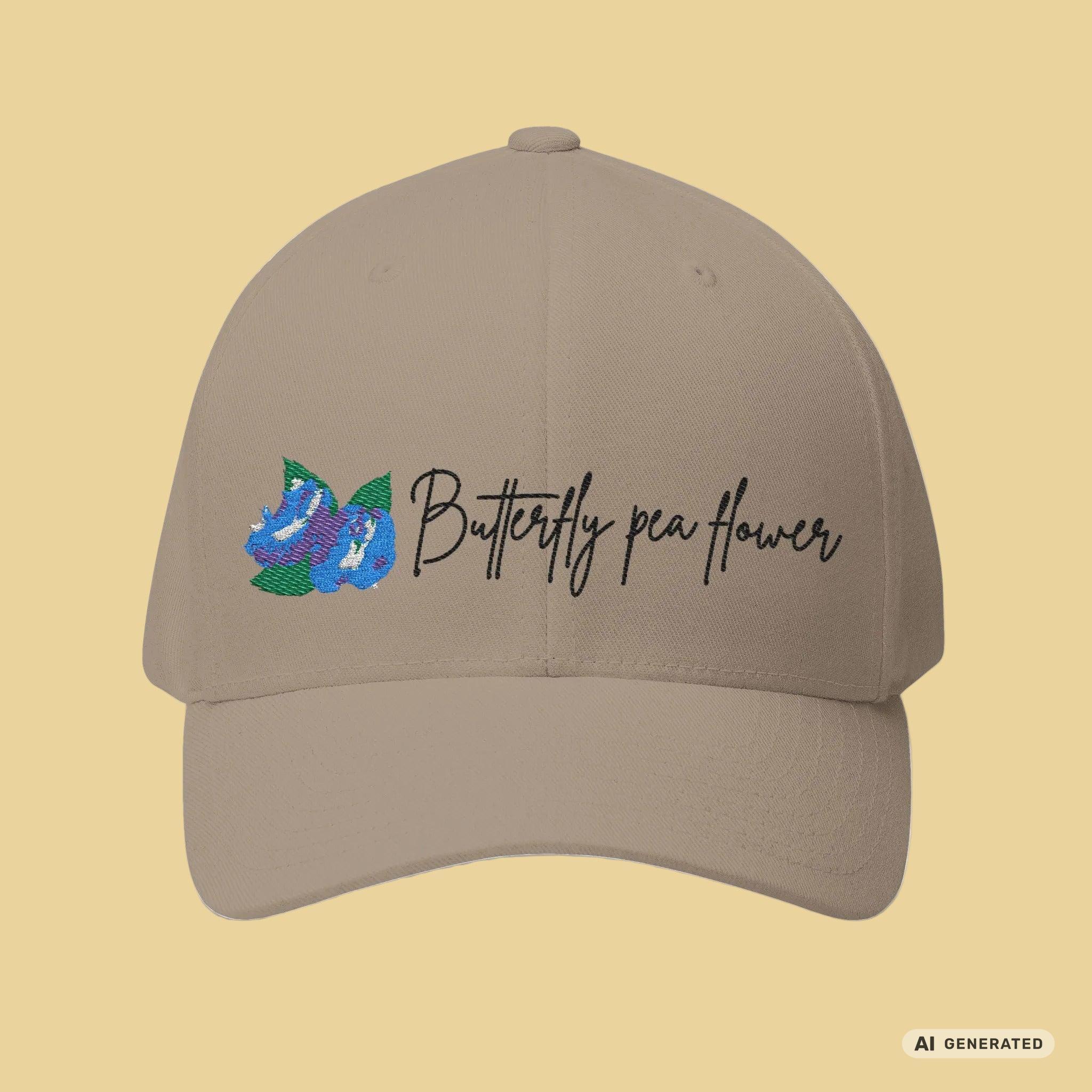 Butterfly Pea Flower Cap – Bestickte Botanical Baseball Cap – Florale Damen Cap - Sunbeamstore