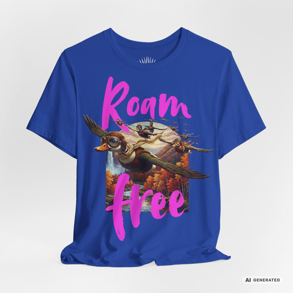 Roam Free – Aviator Ducks Art Shirt— Vintage Flying Duck Nature Shirt - Sunbeamstore