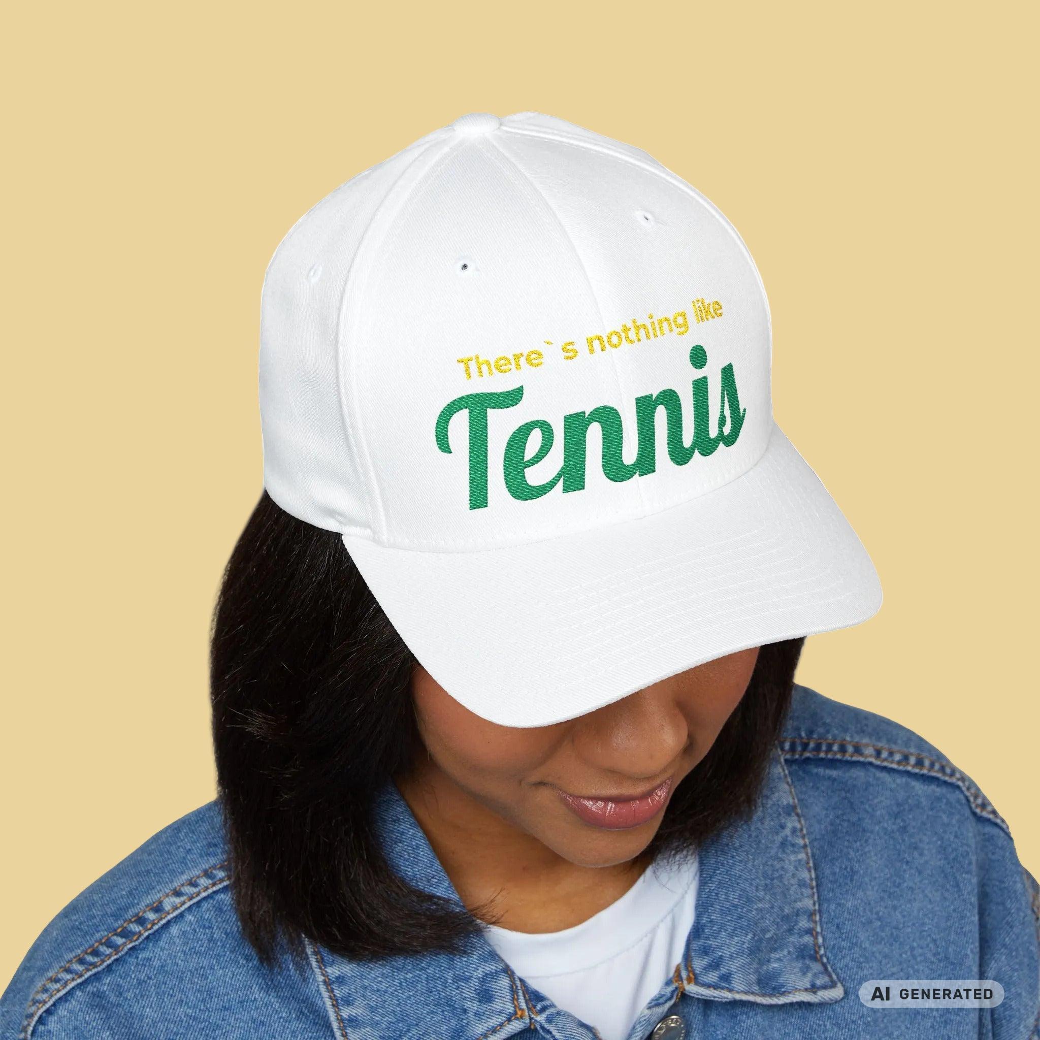 Bestickte Tennis Cap "There's Nothing Like Tennis" – Flexfit Baseball Cap mit hochwertiger Stickerei - Sunbeamstore