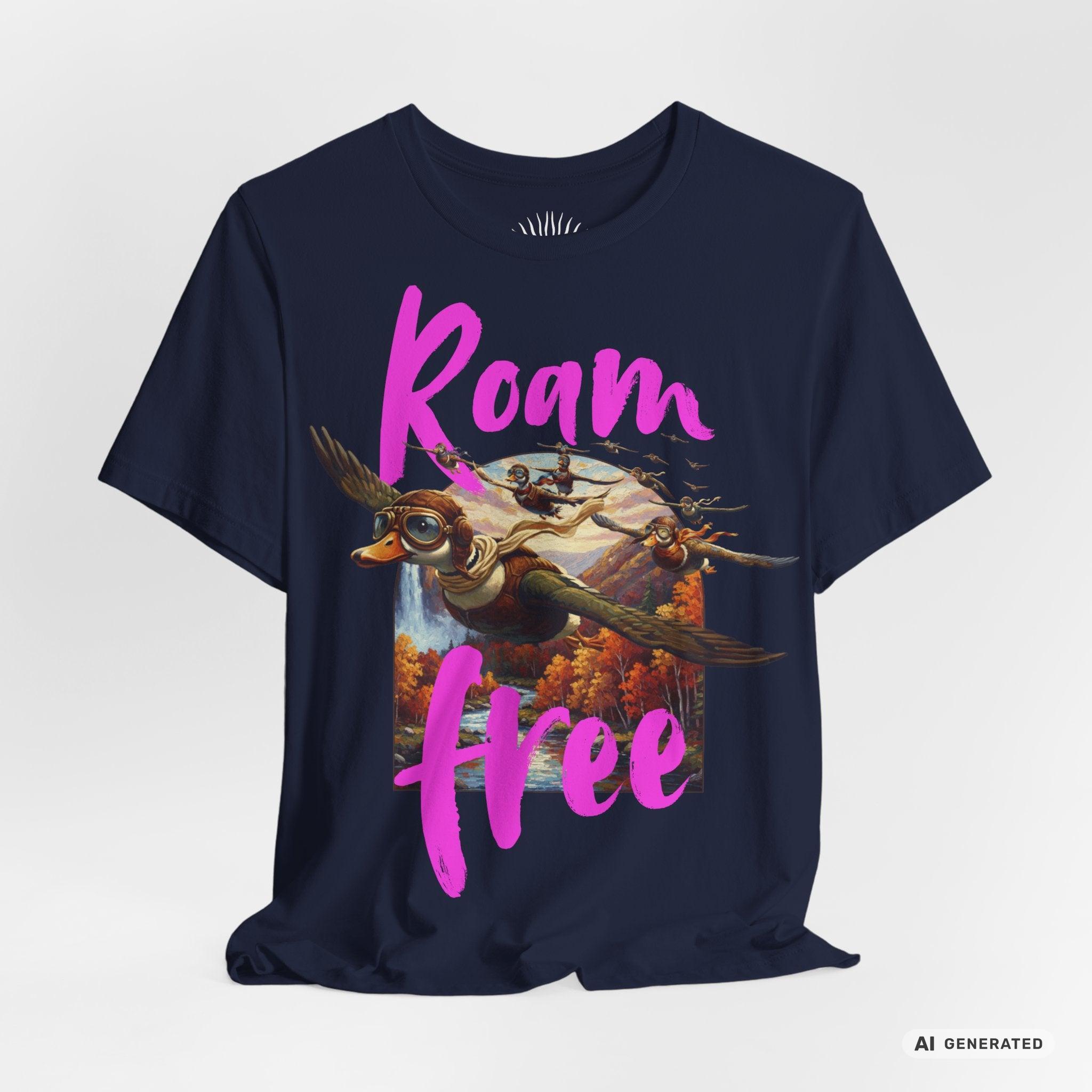 Roam Free – Aviator Ducks Art Shirt— Vintage Flying Duck Nature Shirt - Sunbeamstore