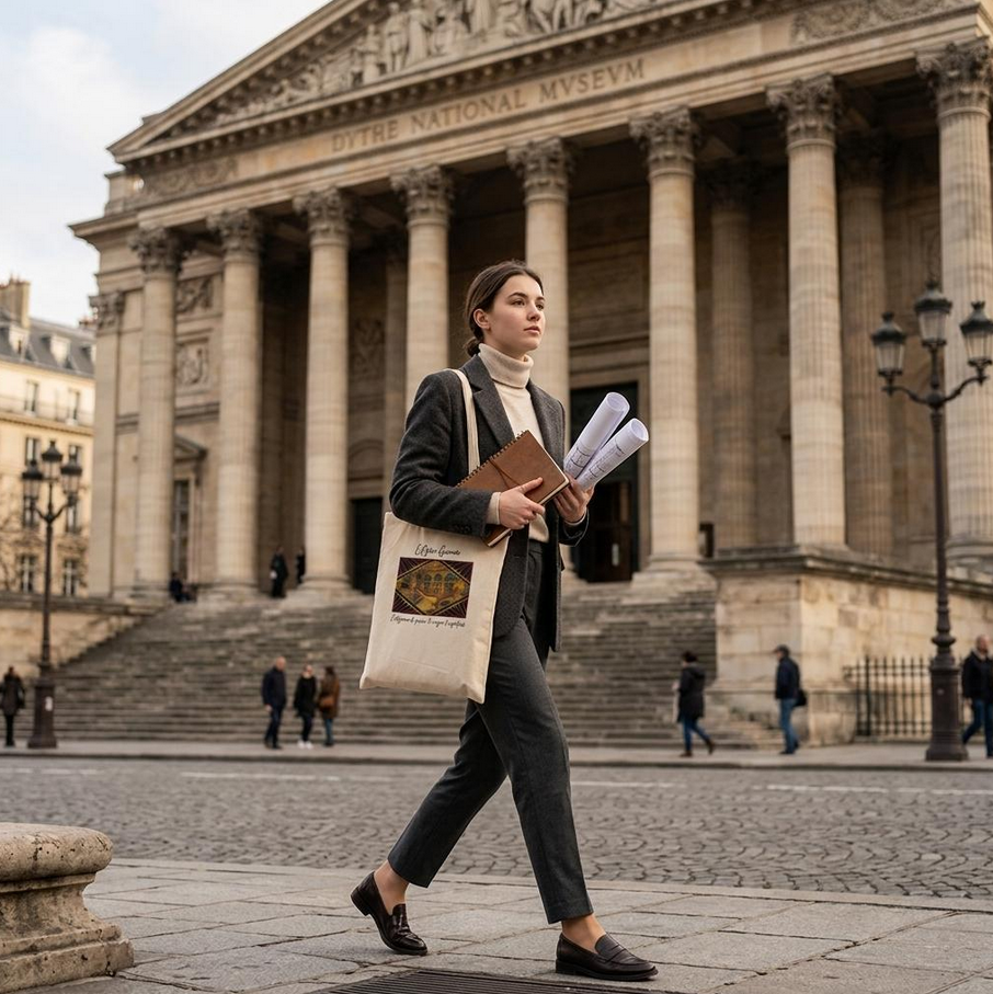 Stofftasche Paris Oper – Opéra Garnier Kunstmotiv, eleganter Jutebeutel, Architektur Tote Bag