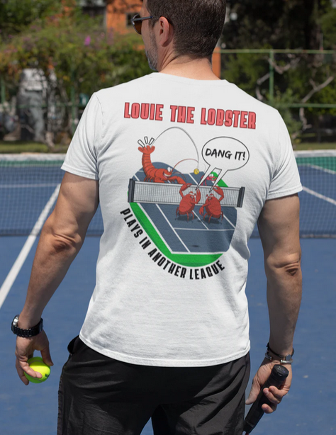 Louie the Lobster lustiges Tennis Heavyweight Unisex Crewneck T shirt | Bella + Canvas 3001