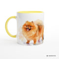 Personalisierte Pomeranian / Zwergspitz Tasse 11oz – Aquarell Hundemotiv mit Namen | Geschenk für Zwergspitz Besitzer | Keramiktasse mit Farbwahl - Sunbeamstore