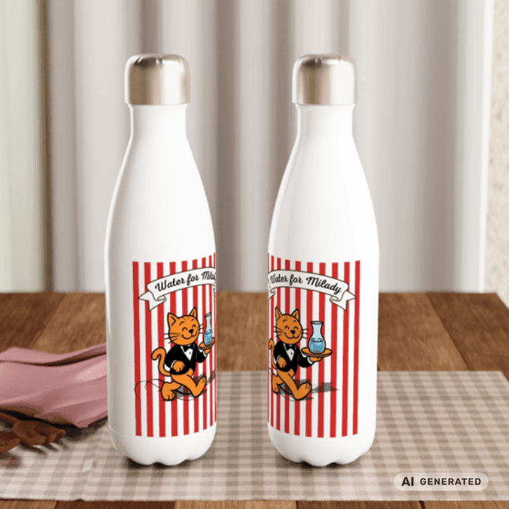 Katzen Trinkflasche "Water for Milady" | Isolierflasche 500 ml für Katzenfans - Sunbeamstore