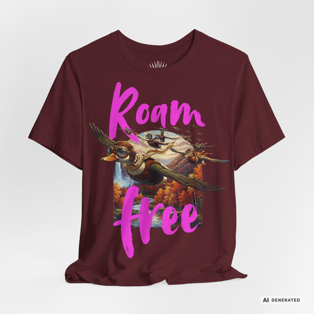 Roam Free – Aviator Ducks Art Shirt— Vintage Flying Duck Nature Shirt - Sunbeamstore