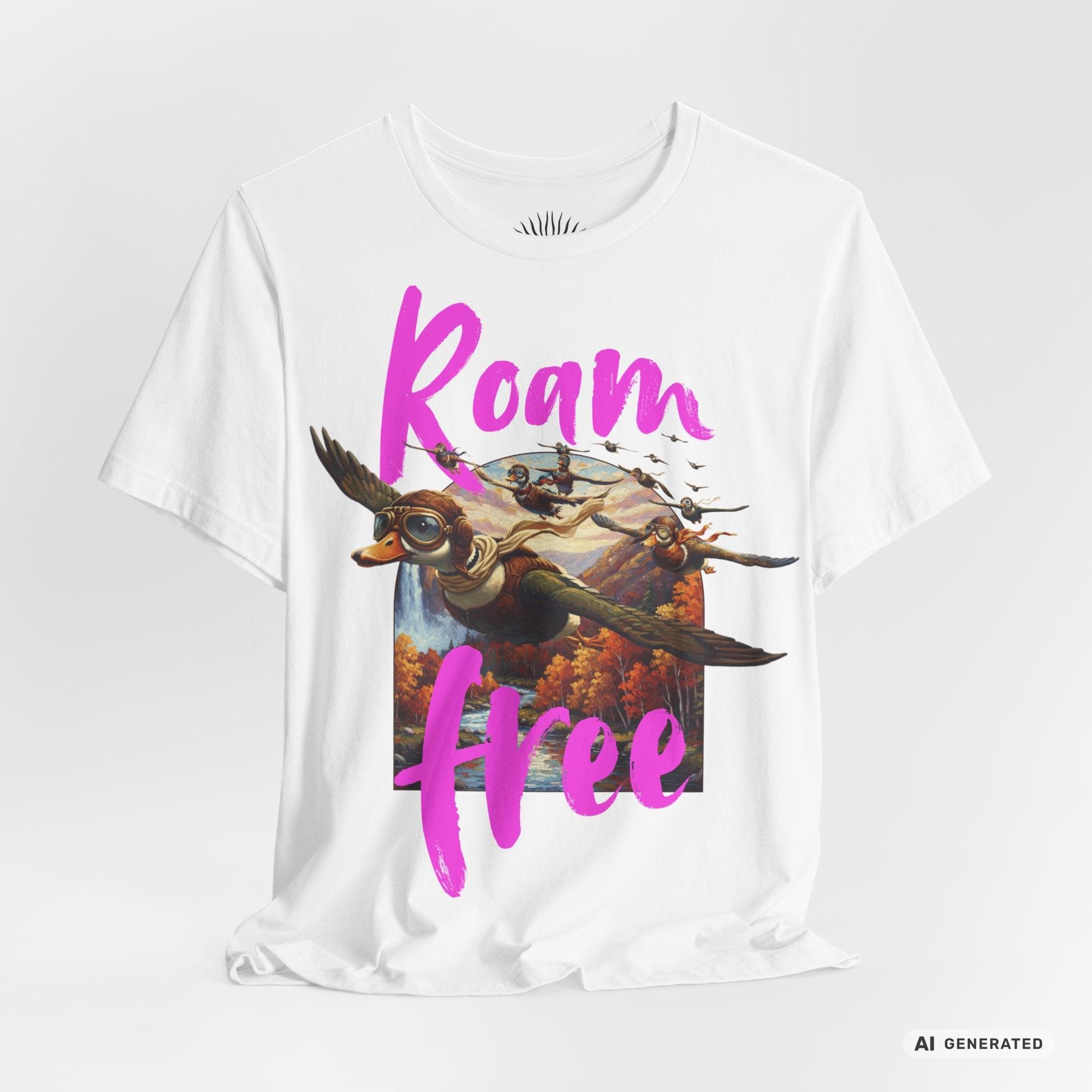 Roam Free – Aviator Ducks Art Shirt— Vintage Flying Duck Nature Shirt - Sunbeamstore