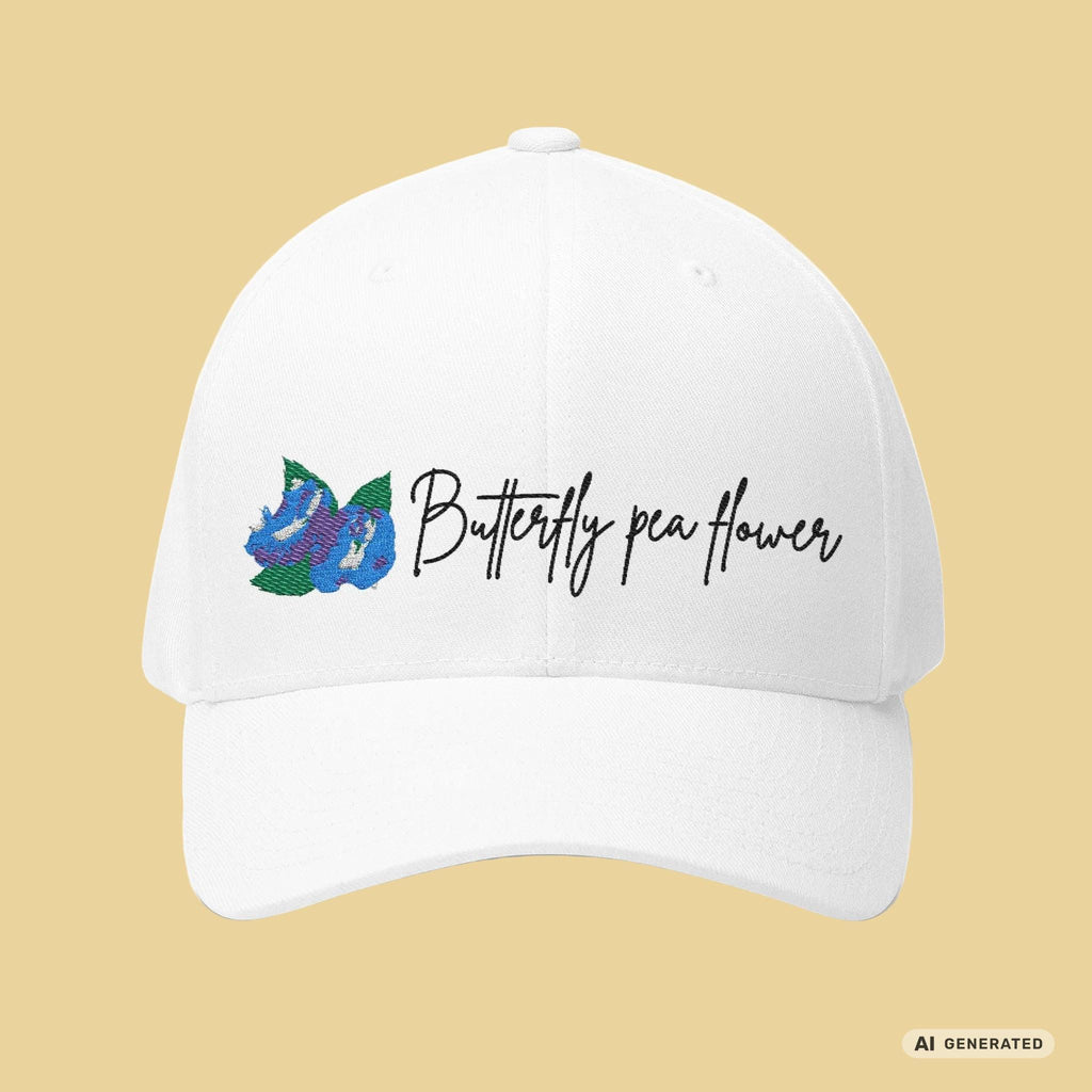 Butterfly Pea Flower Cap – Bestickte Botanical Baseball Cap – Florale Damen Cap