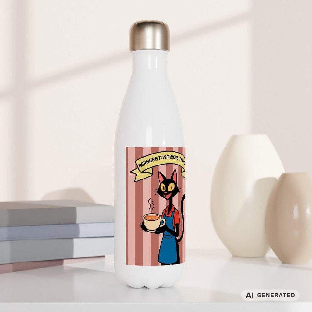 🐱☕ Katzen Trinkflasche "Schnurrtastische Teezeit" | Isolierflasche 500 ml | Geschenk für Katzenliebhaber - Sunbeamstore