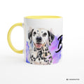 Personalisierte Dalmatiner Tasse 11oz – Aquarell Hundemotiv mit Namen | Geschenk für Dalmatiner Besitzer | Keramiktasse mit Farbwahl - Sunbeamstore