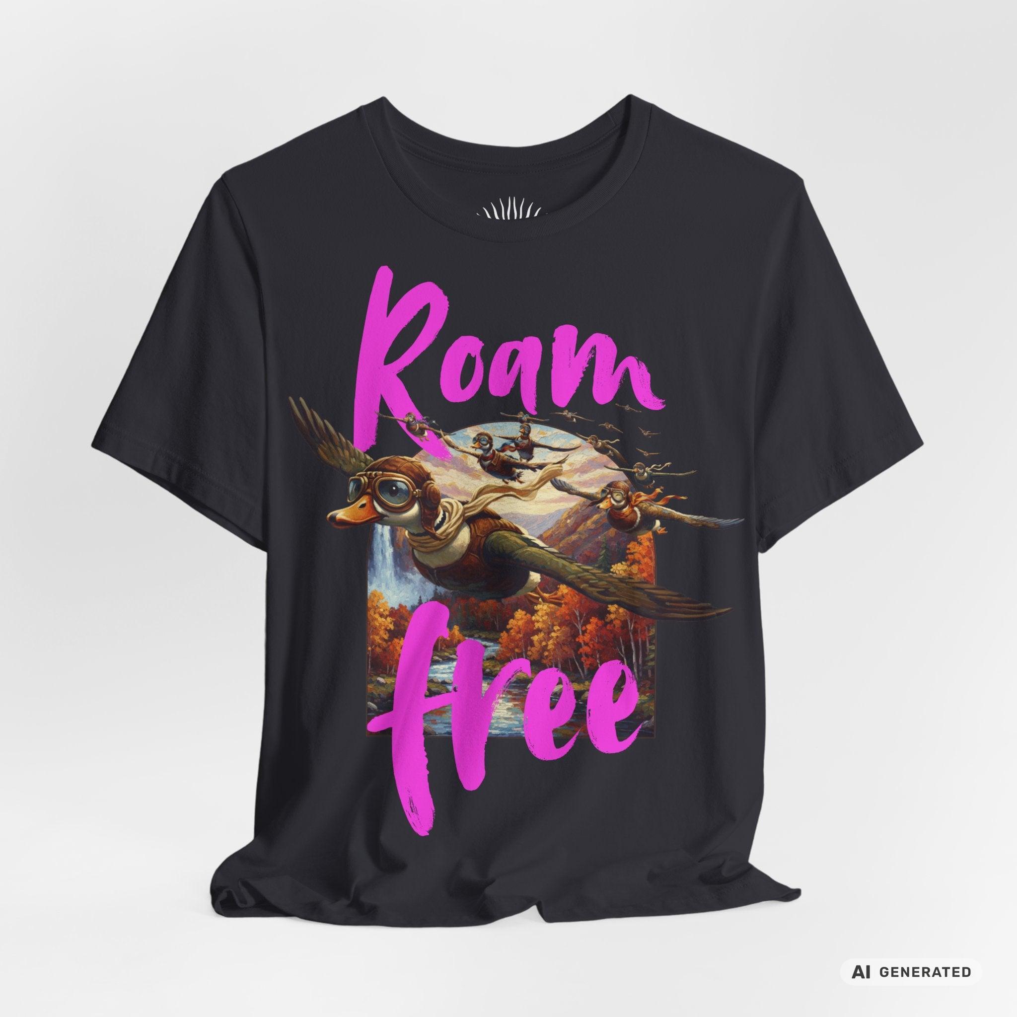 Roam Free – Aviator Ducks Art Shirt— Vintage Flying Duck Nature Shirt - Sunbeamstore