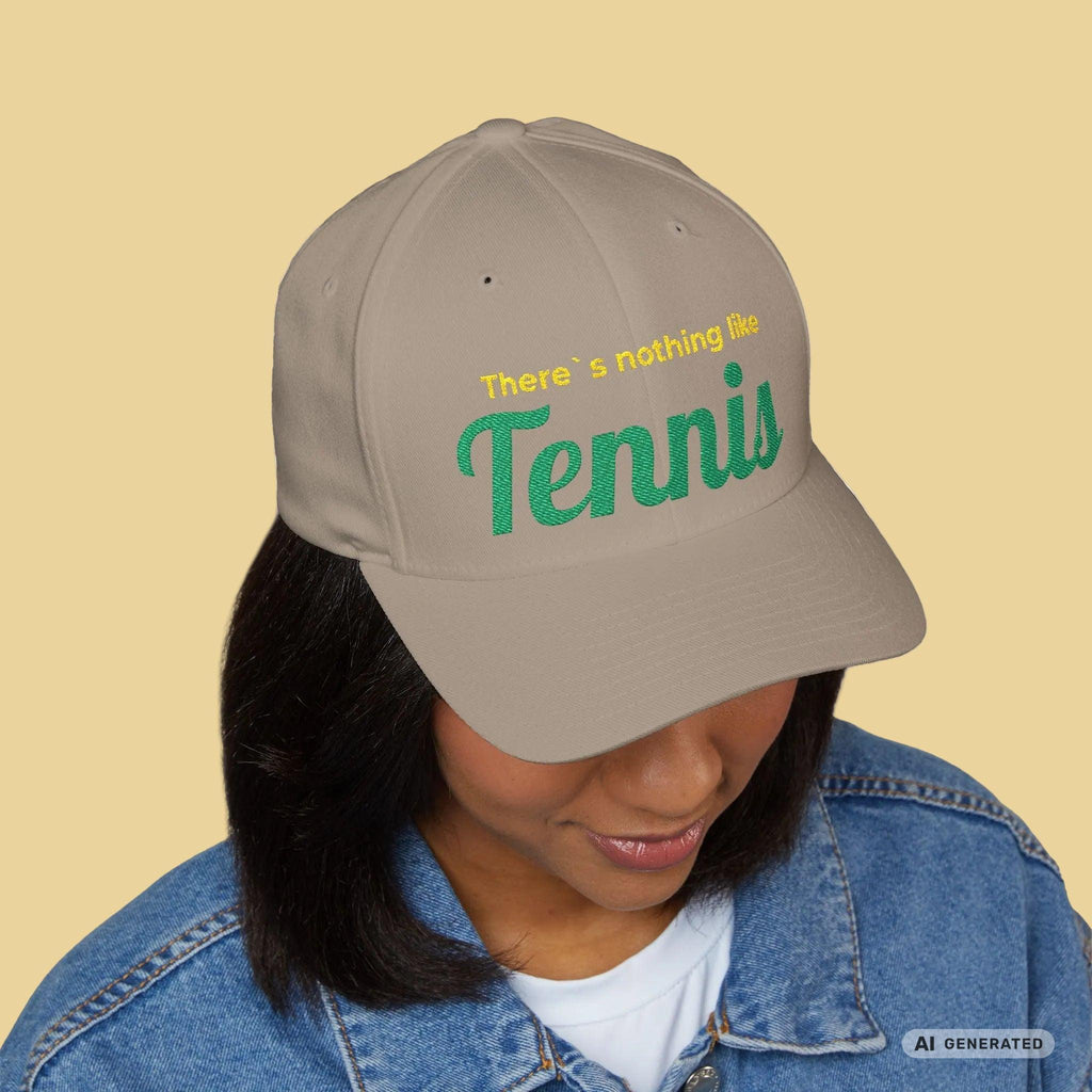 Bestickte Tennis Cap "There's Nothing Like Tennis" – Flexfit Baseball Cap mit hochwertiger Stickerei - Sunbeamstore