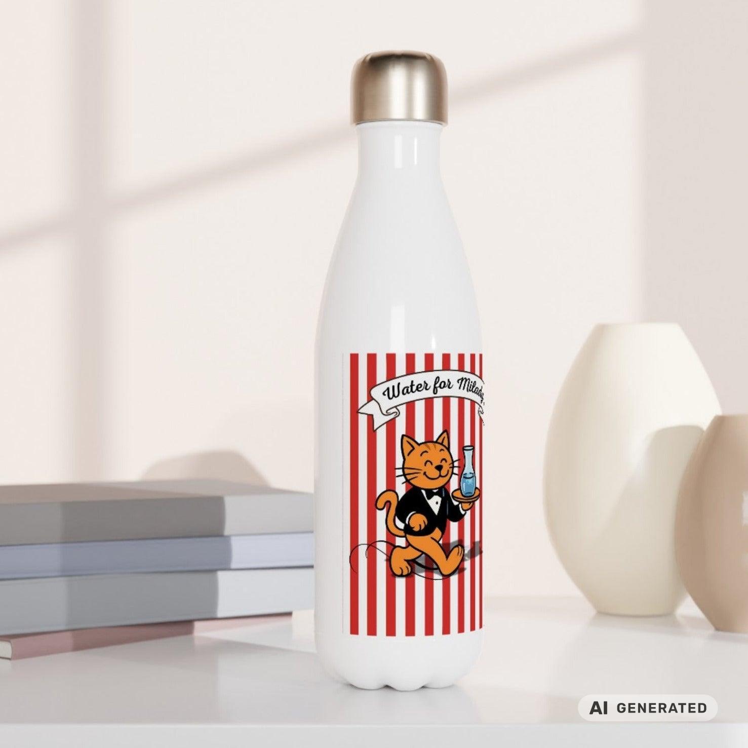 Katzen Trinkflasche "Water for Milady" | Isolierflasche 500 ml für Katzenfans - Sunbeamstore