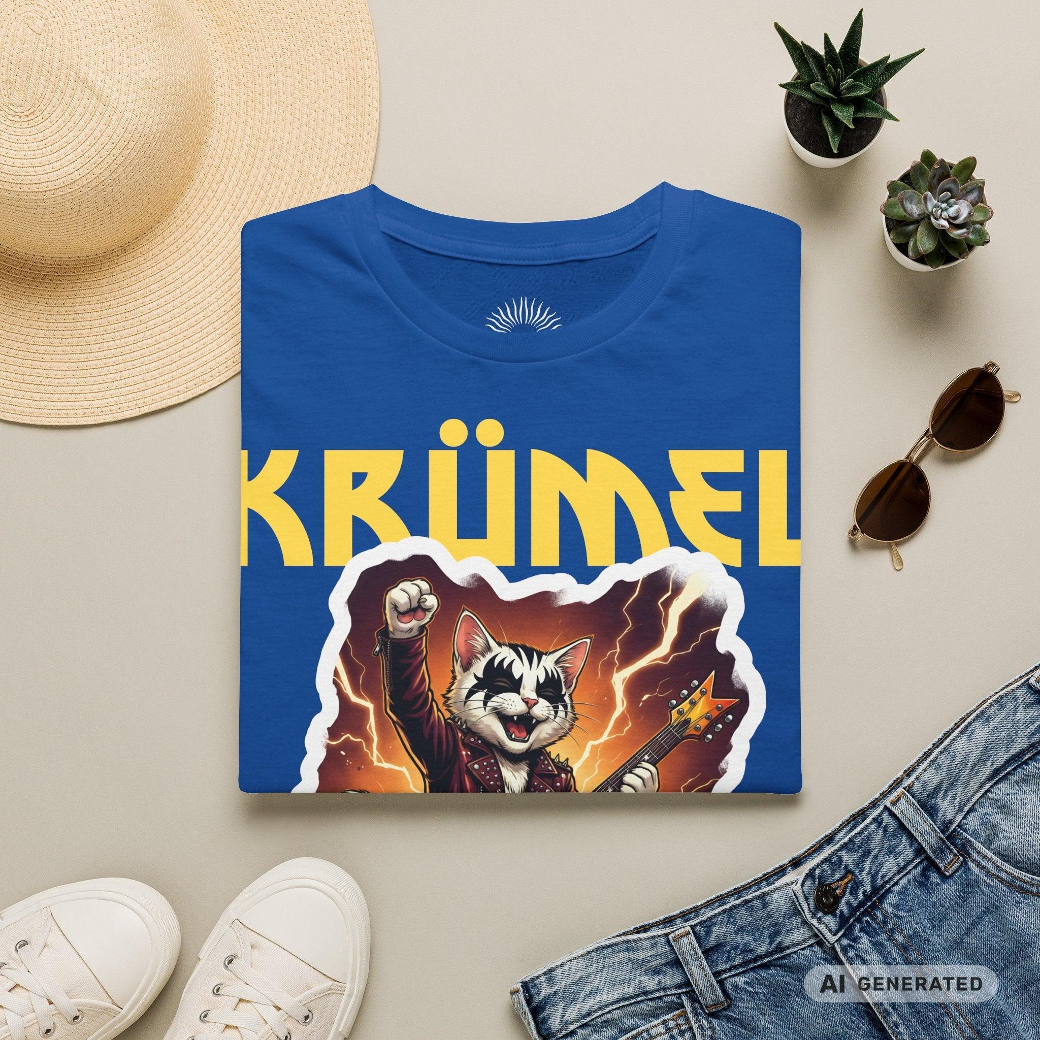 Personalisierbares Katzen Rocker T-Shirt mit Wunschname (bis 12 Zeichen) – Born to Rock – Gildan 64000 Unisex Shirt - Sunbeamstore
