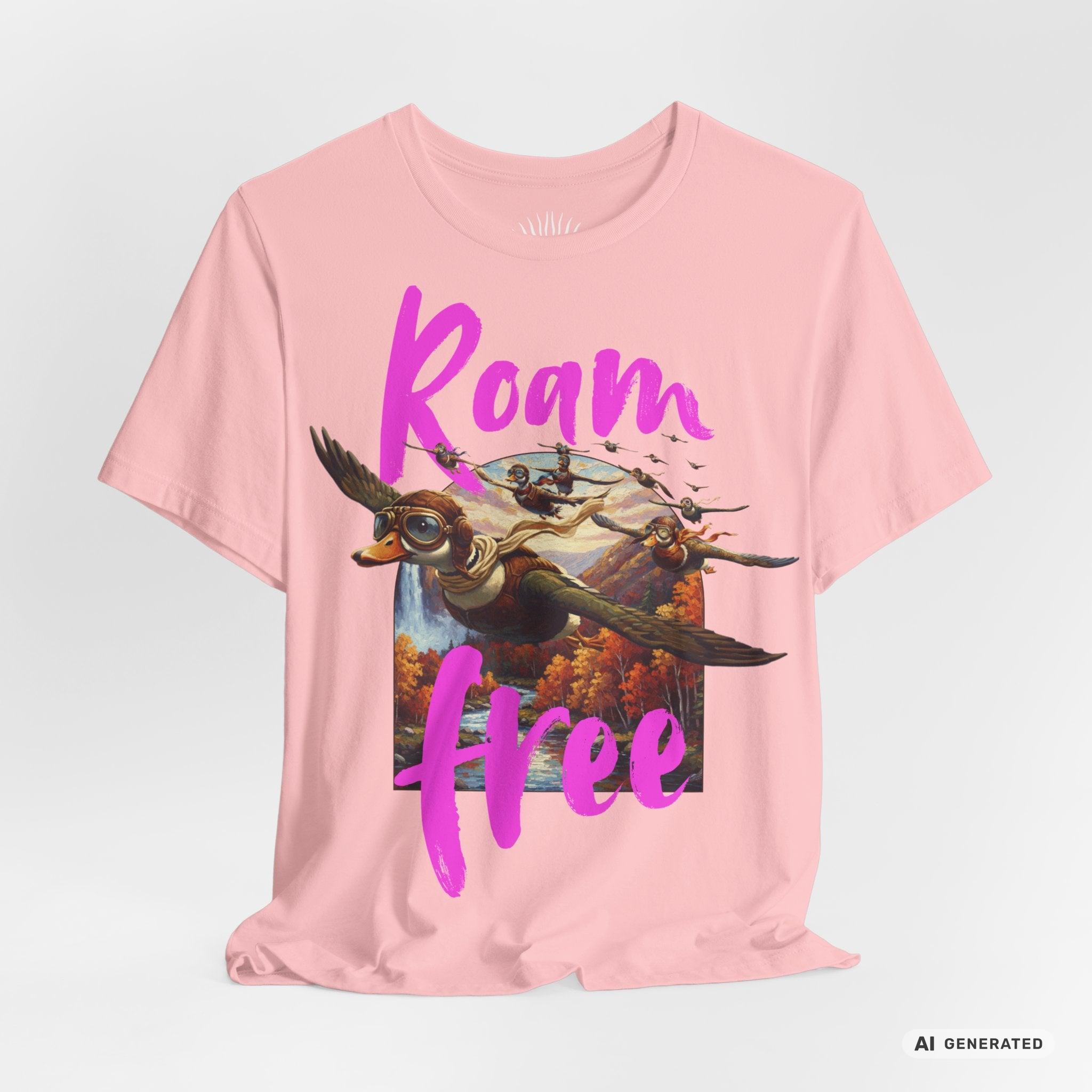 Roam Free – Aviator Ducks Art Shirt— Vintage Flying Duck Nature Shirt - Sunbeamstore