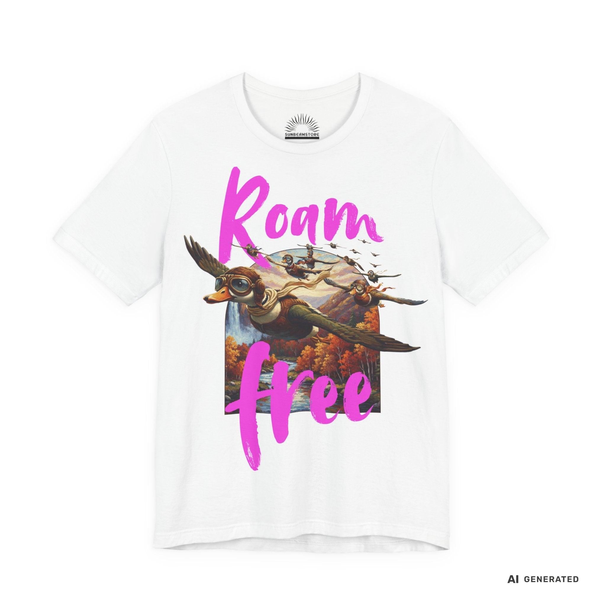 Roam Free – Aviator Ducks Art Shirt— Vintage Flying Duck Nature Shirt - Sunbeamstore