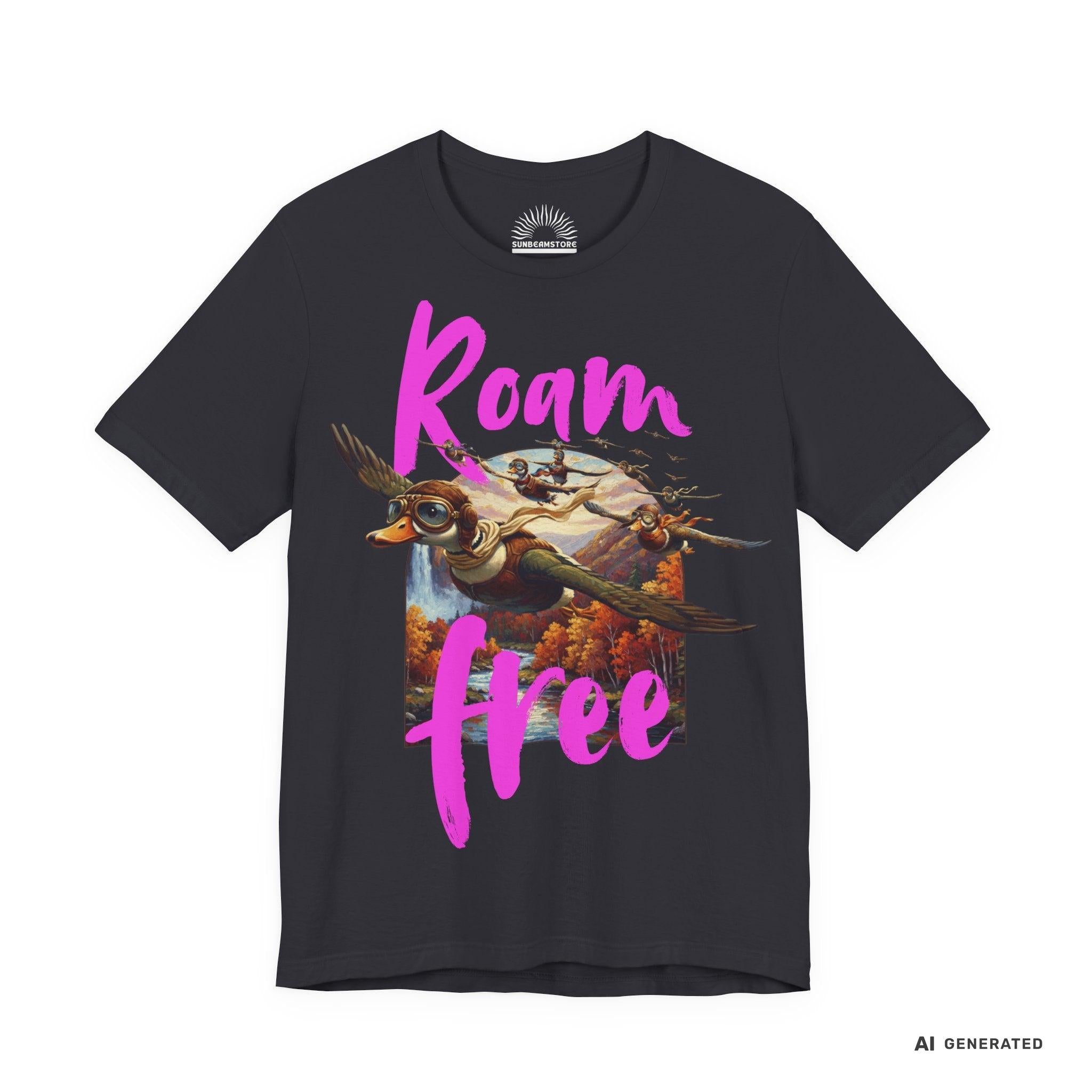 Roam Free – Aviator Ducks Art Shirt— Vintage Flying Duck Nature Shirt - Sunbeamstore