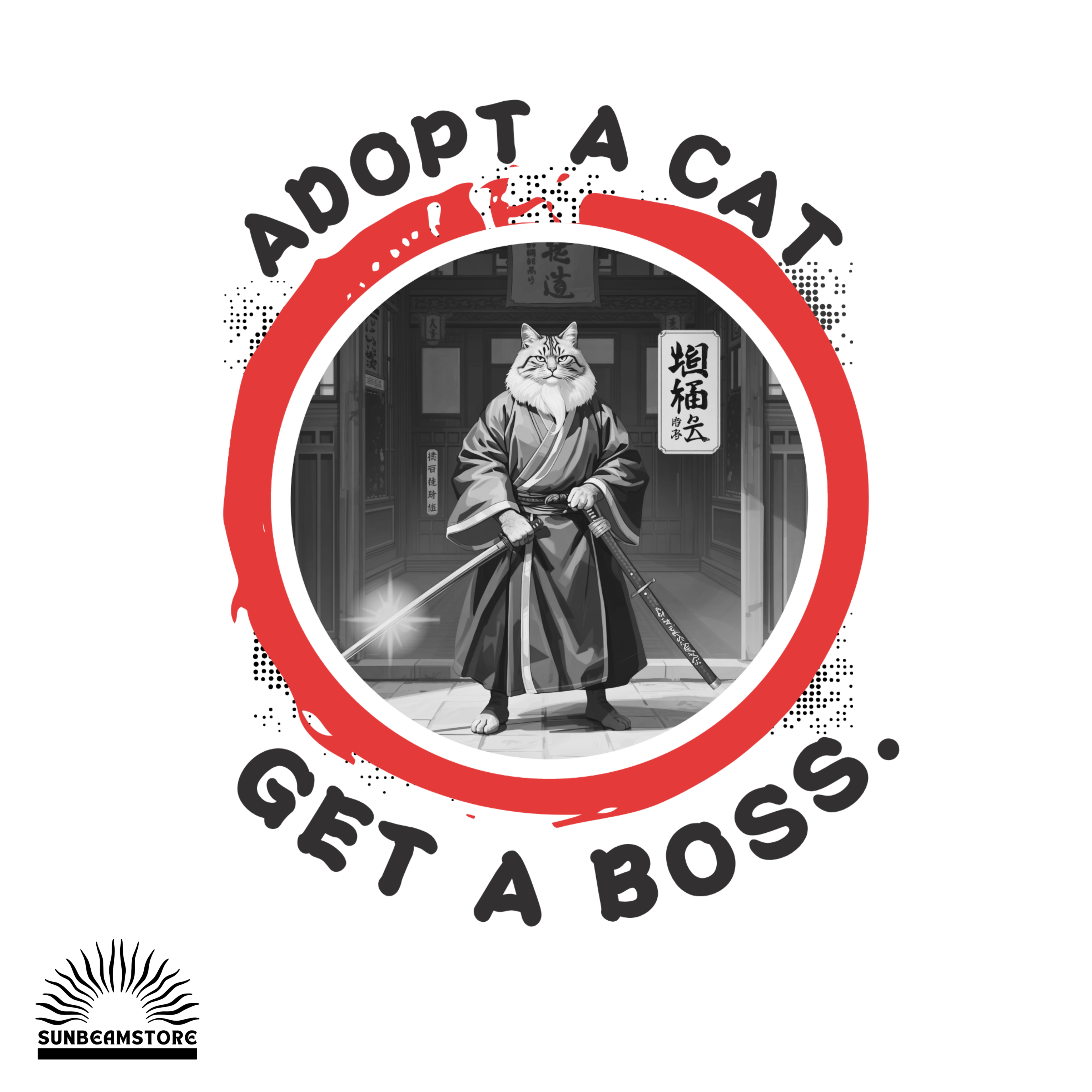 Adopt a Cat Get a Boss T-Shirt – Lustiges Katzen Shirt, Tierheim Katze, Adopt Don’t Shop, Katzenliebhaber Geschenk, Streetwear Design