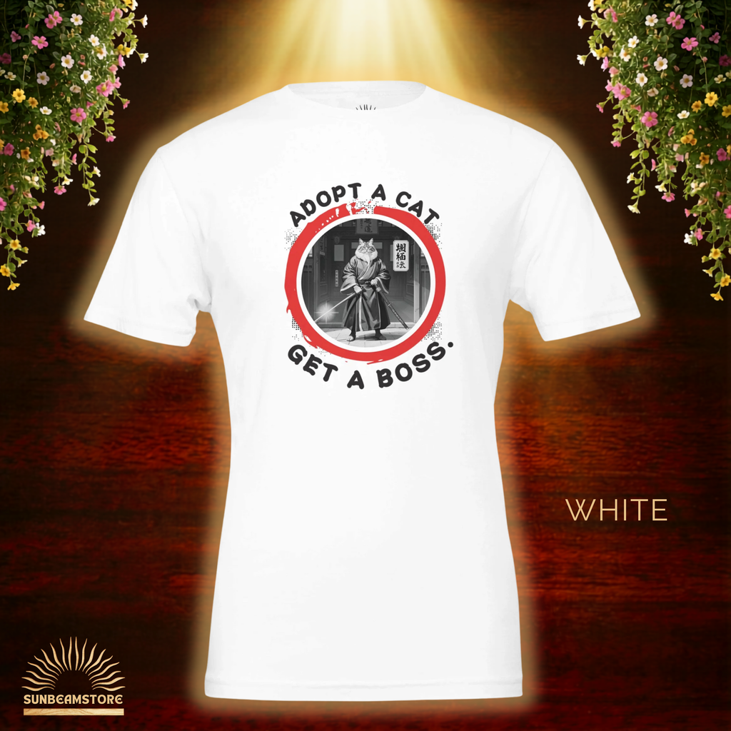 Adopt a Cat Get a Boss T-Shirt – Lustiges Katzen Shirt, Tierheim Katze, Adopt Don’t Shop, Katzenliebhaber Geschenk, Streetwear Design