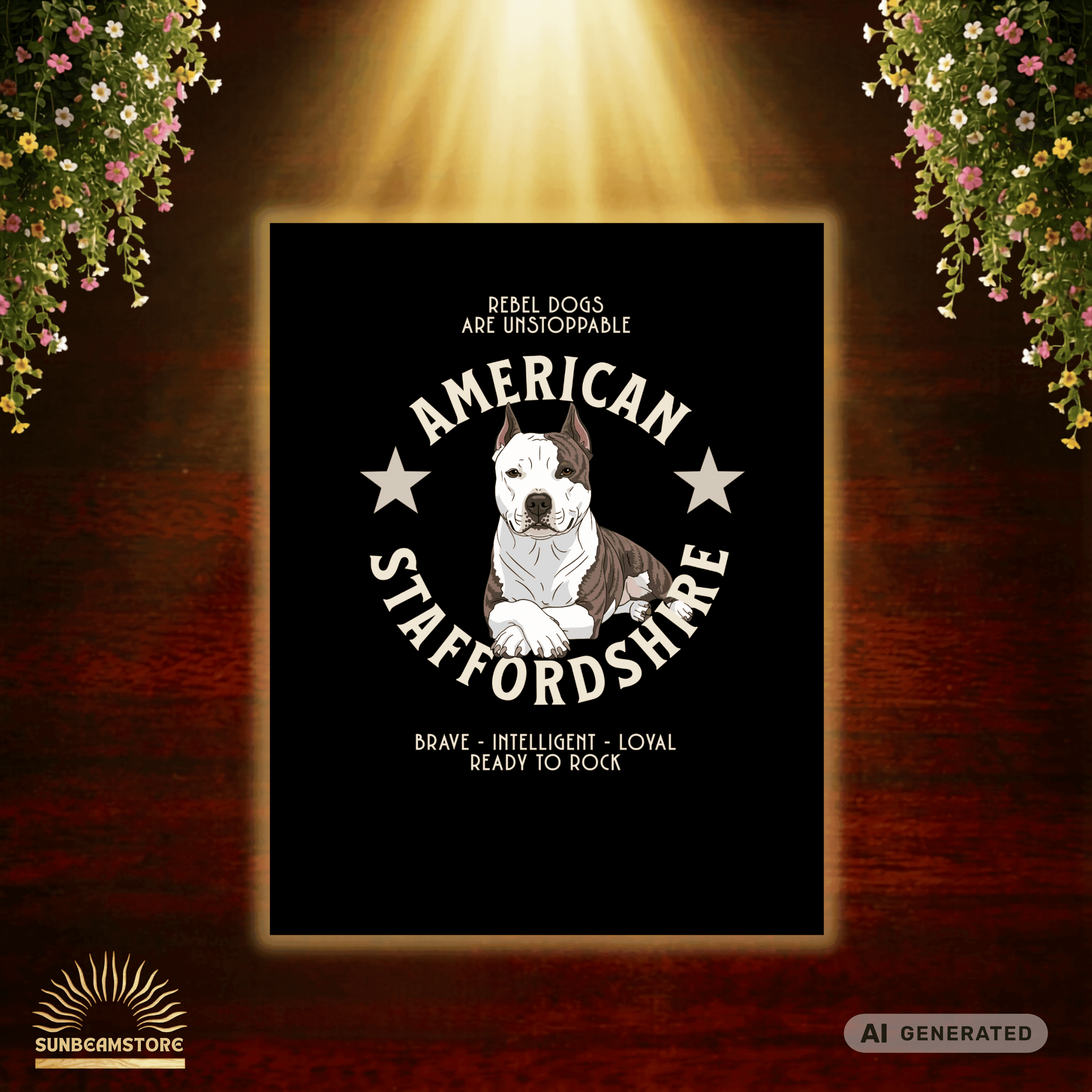 American Staffordshire Terrier T-Shirt – AmStaff Shirt für Hundeliebhaber | Strong Dog Lover Tee Unisex - Sunbeamstore