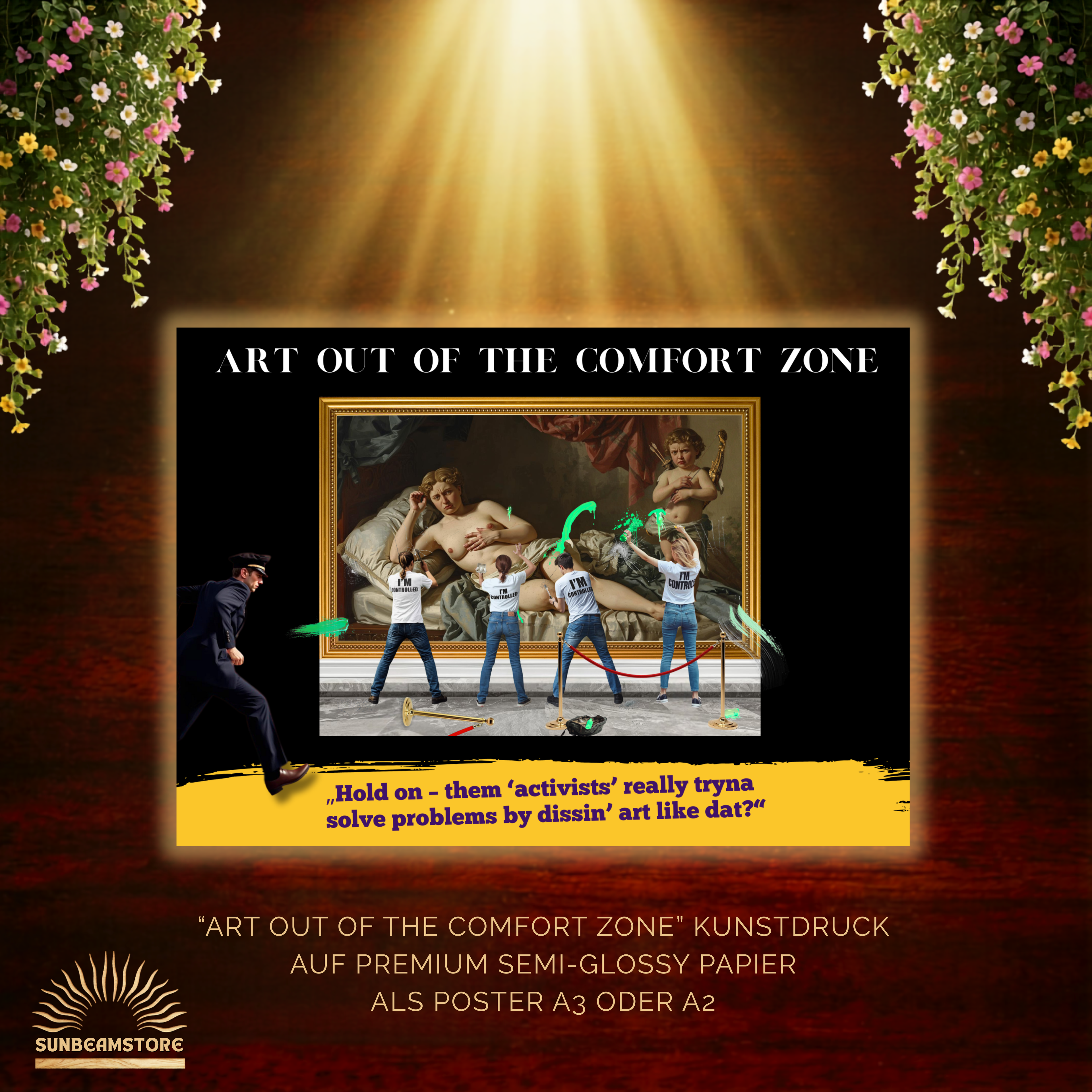 Art out of the Comfort Zone Poster – moderne Kunst mit Statement | Concept Art Print