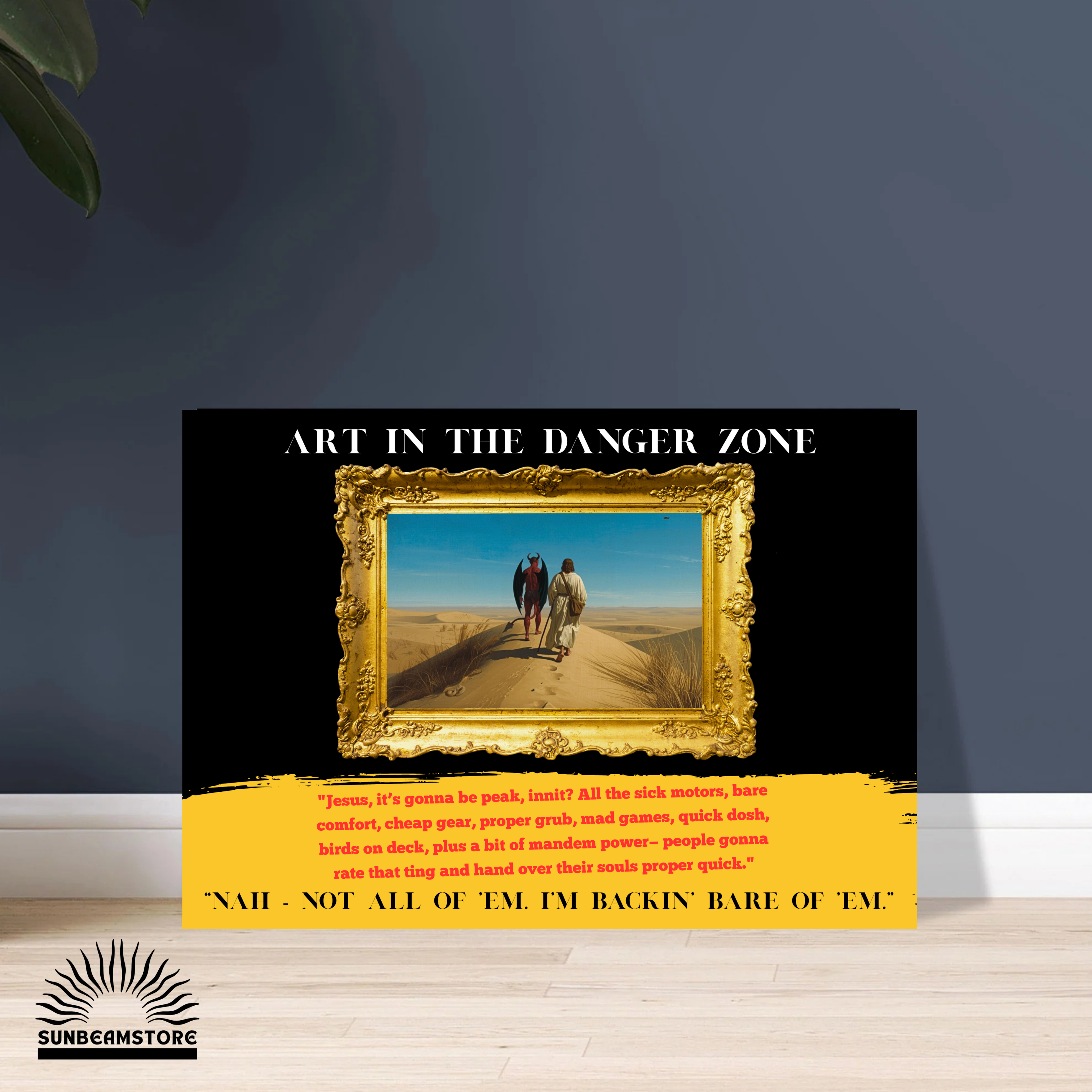 Art in the Danger Zone Poster – surreale Kunst mit Humor | moderne Wandkunst Statement | Concept Art Print  A3 29,7x42cm