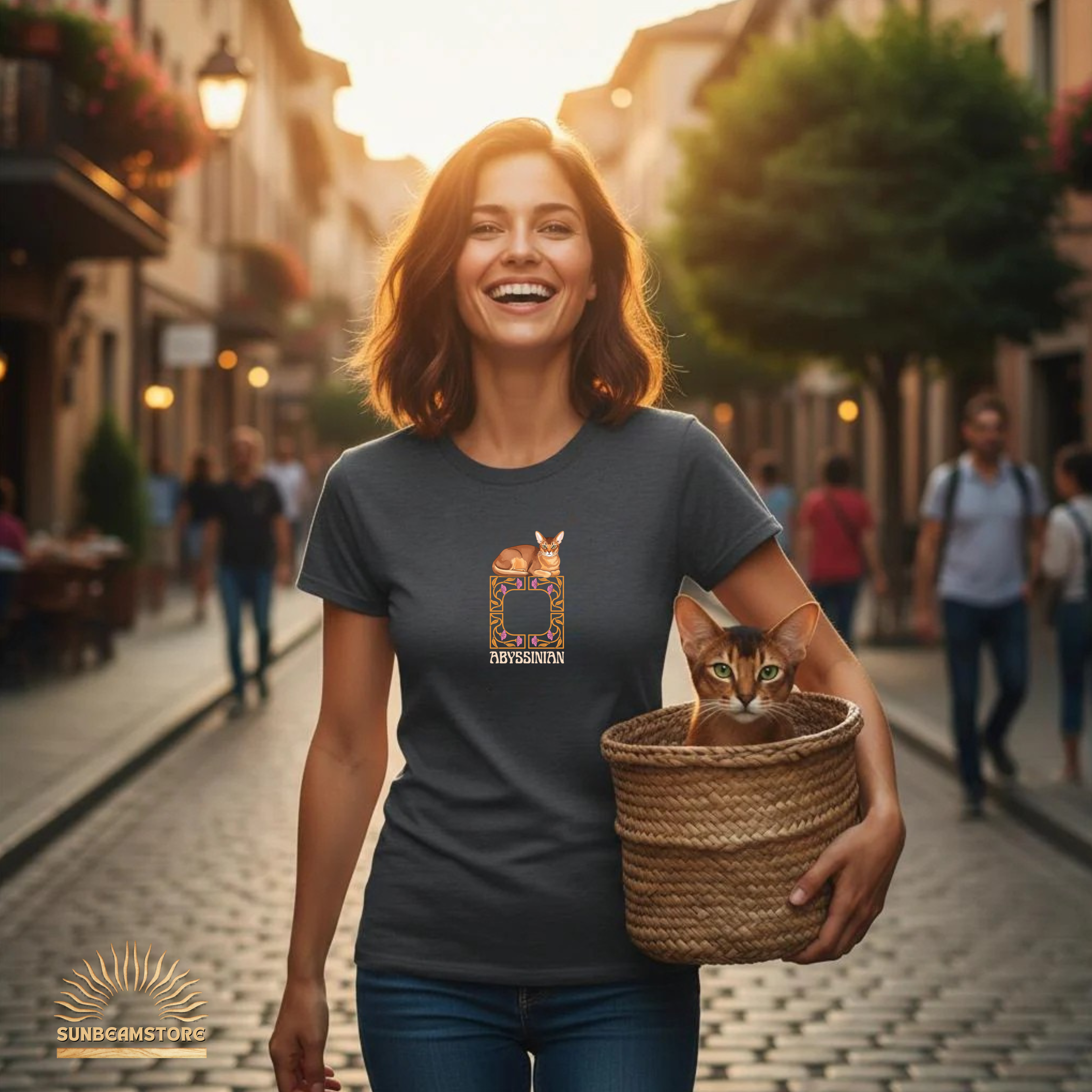 Abessinier Katzen T-Shirt Damen | Abyssinian Cat Shirt | Cat Lover Shirt | Geschenk für Katzenliebhaber