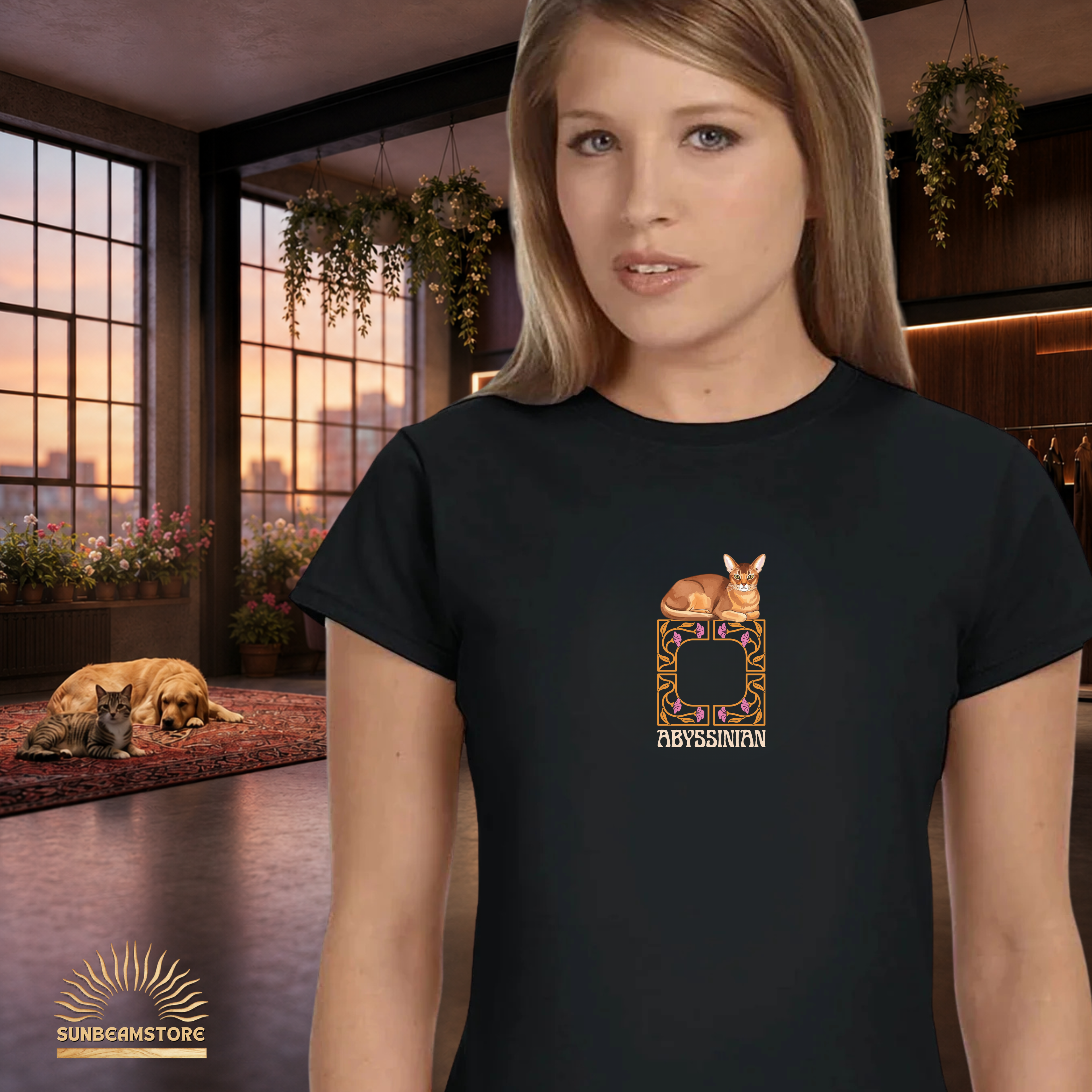 Abessinier Katzen T-Shirt Damen | Abyssinian Cat Shirt | Cat Lover Shirt | Geschenk für Katzenliebhaber