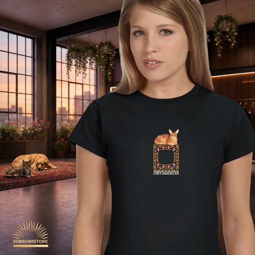 Abessinier Katzen T-Shirt Damen | Abyssinian Cat Shirt | Cat Lover Shirt | Geschenk für Katzenliebhaber