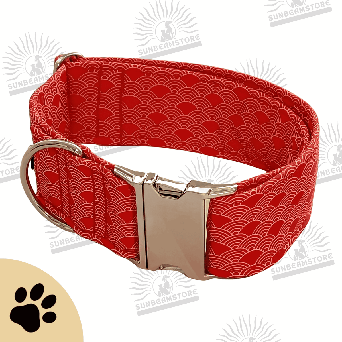 AKITA – Design-Hundehalsband mit japanischem Wellenmuster & Metallverschluss - Sunbeamstore