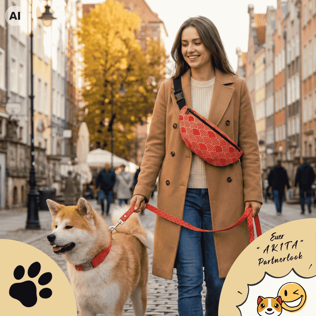 AKITA – Design-Hundeleine mit japanischem Wellenmuster & Metallbeschlägen - Sunbeamstore