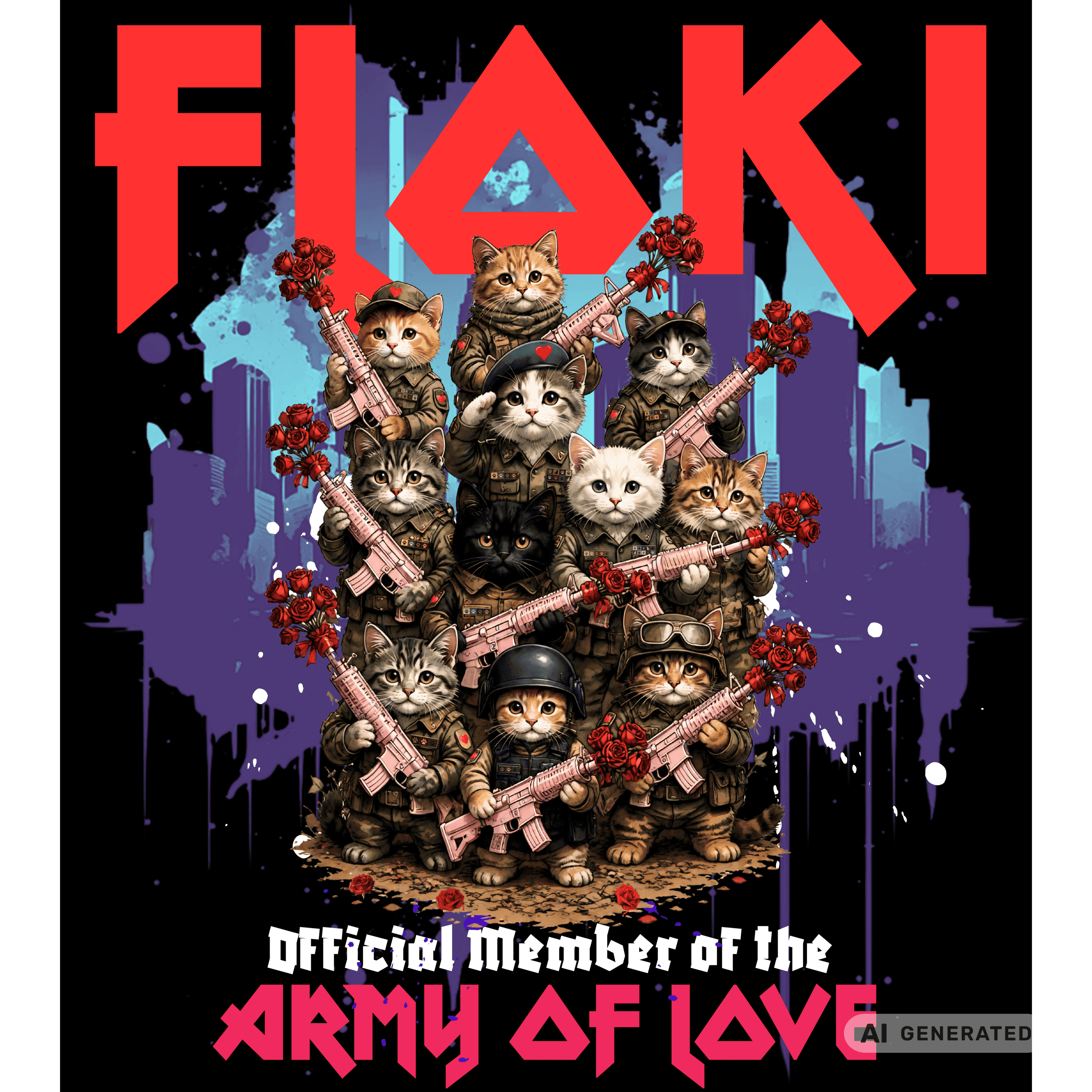 Army of Love – Personalisierbares Katzen T-Shirt | Wunschname | Geschenk für Katzenliebhaber - Sunbeamstore