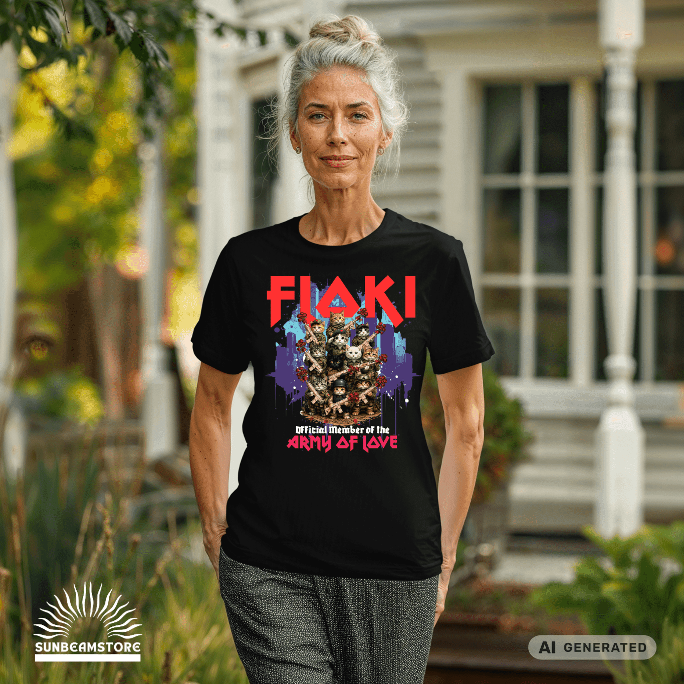 Army of Love – Personalisierbares Katzen T-Shirt | Wunschname | Geschenk für Katzenliebhaber - Sunbeamstore