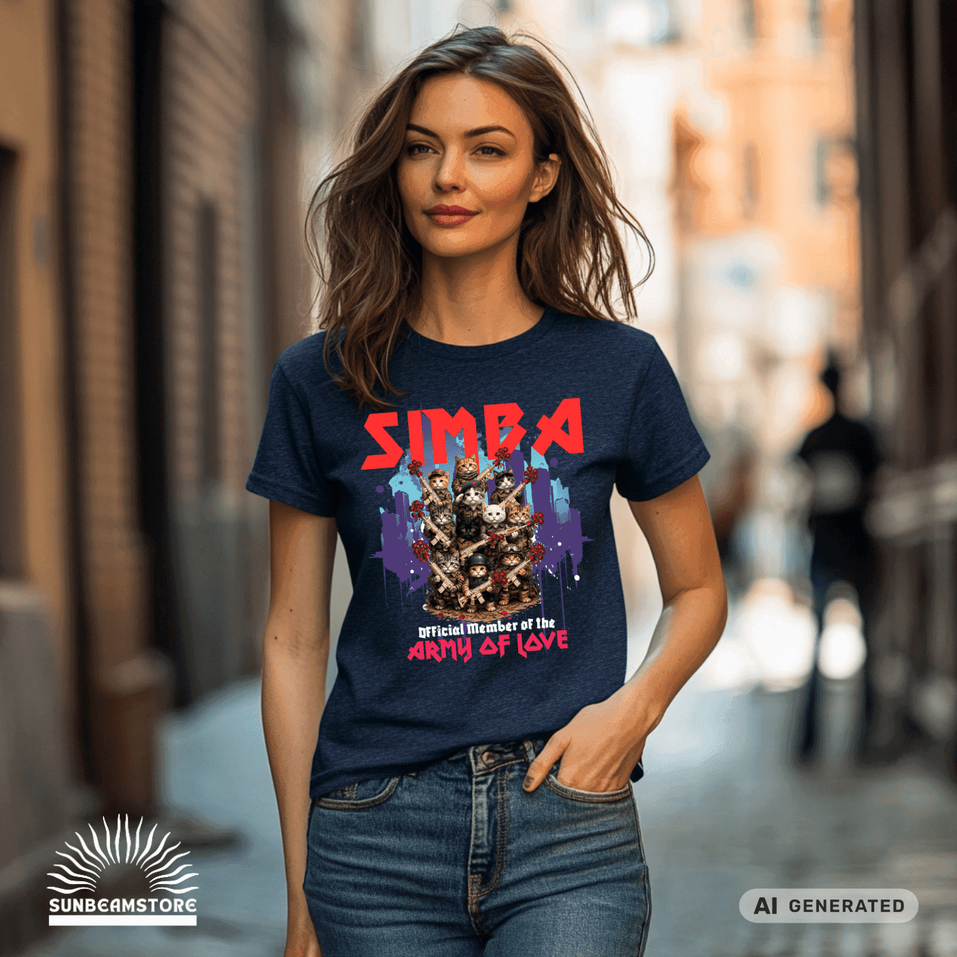 Army of Love – Personalisierbares Katzen T-Shirt | Wunschname | Geschenk für Katzenliebhaber - Sunbeamstore