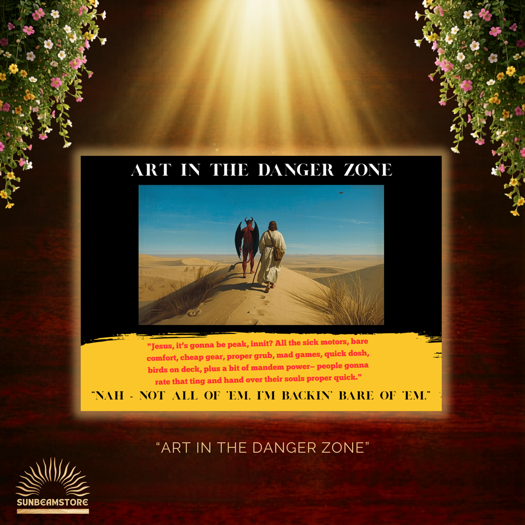 Art in the Danger Zone Poster – surreale Kunst mit Humor | moderne Wandkunst Statement | Concept Art Print