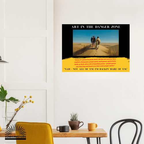 Art in the Danger Zone Poster – surreale Kunst mit Humor | moderne Wandkunst Statement | Concept Art Print