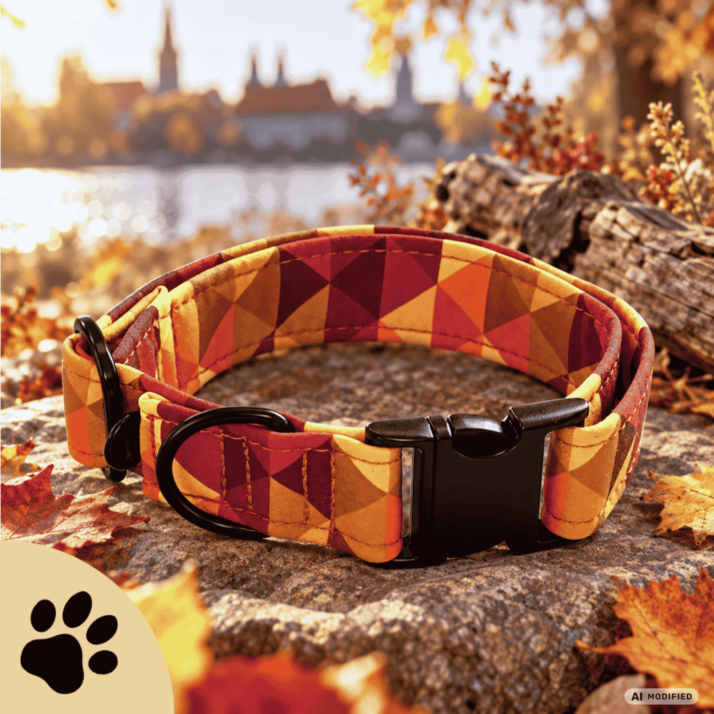 Autumn Lights – Hundehalsband mit geometrischem Herbstdesign | Sunbeamstore - Sunbeamstore