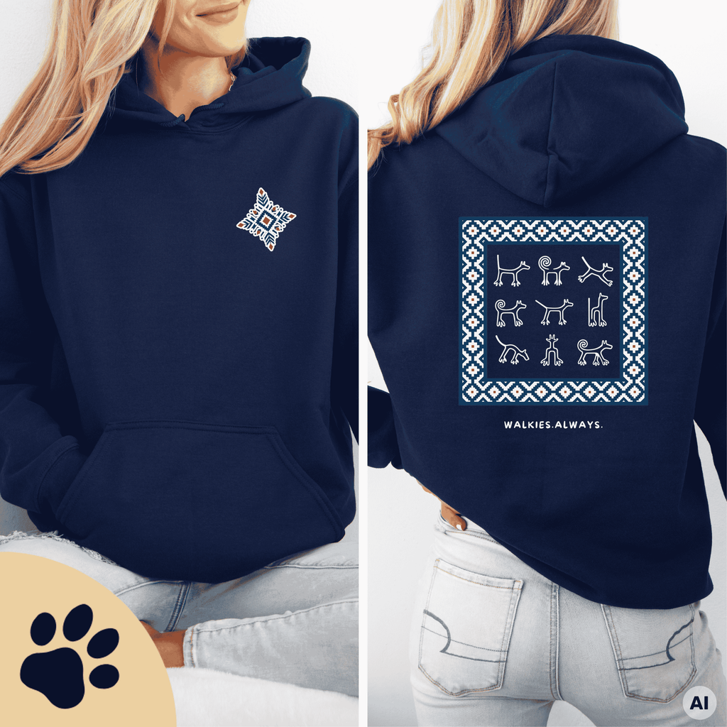 Boho Hunde Hoodie – Unisex Kapuzenpullover mit Nazca-Hundemotiv | Für Hundeliebhaber - Sunbeamstore