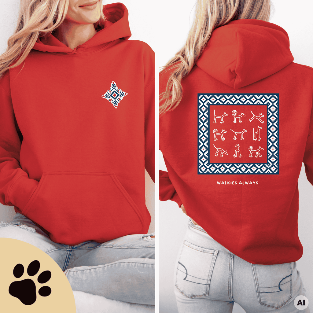 Boho Hunde Hoodie – Unisex Kapuzenpullover mit Nazca-Hundemotiv | Für Hundeliebhaber - Sunbeamstore