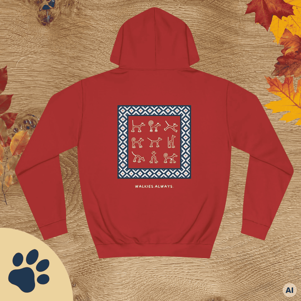 Boho Hunde Hoodie – Unisex Kapuzenpullover mit Nazca-Hundemotiv | Für Hundeliebhaber - Sunbeamstore