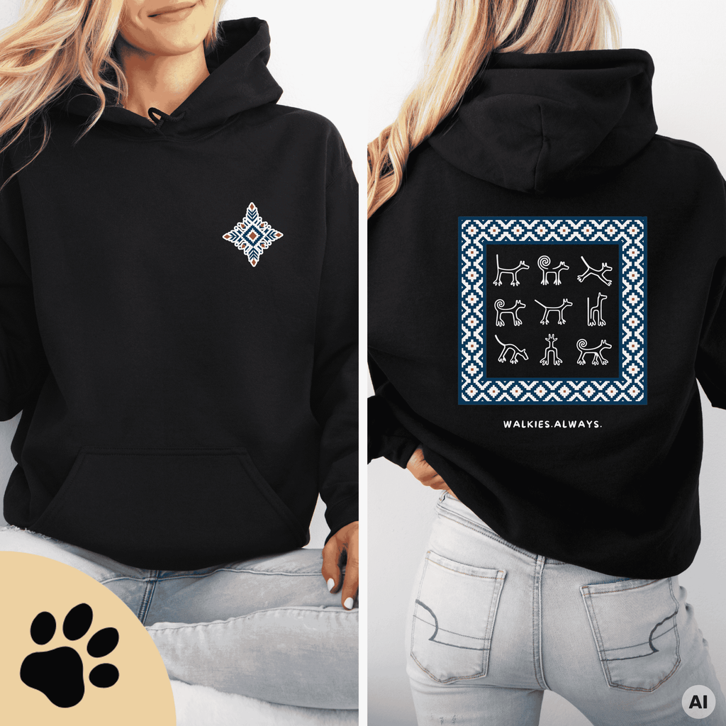 Boho Hunde Hoodie – Unisex Kapuzenpullover mit Nazca-Hundemotiv | Für Hundeliebhaber - Sunbeamstore