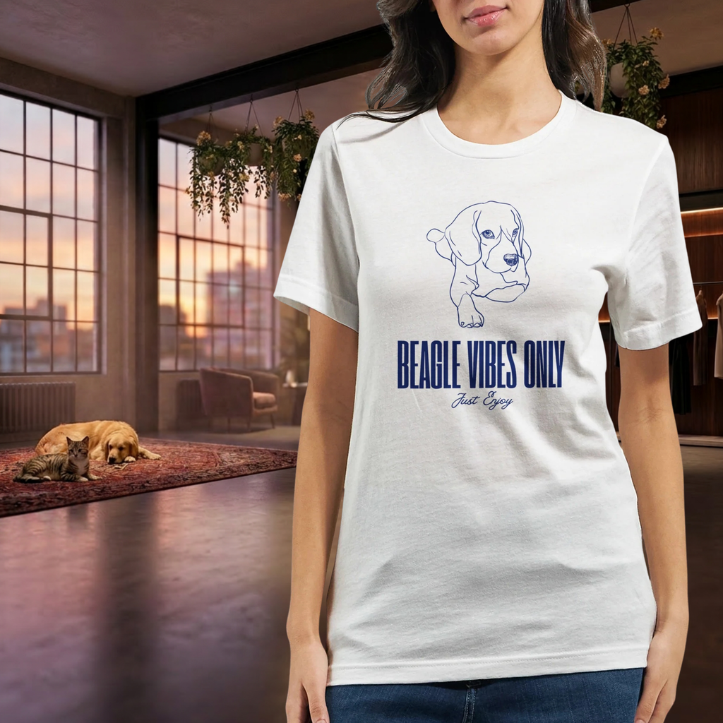 Beagle T-Shirt – „Beagle Vibes Only“ Minimalistisches Hundeshirt Premium Unisex Crewneck T-shirt | Bella + Canvas 3001