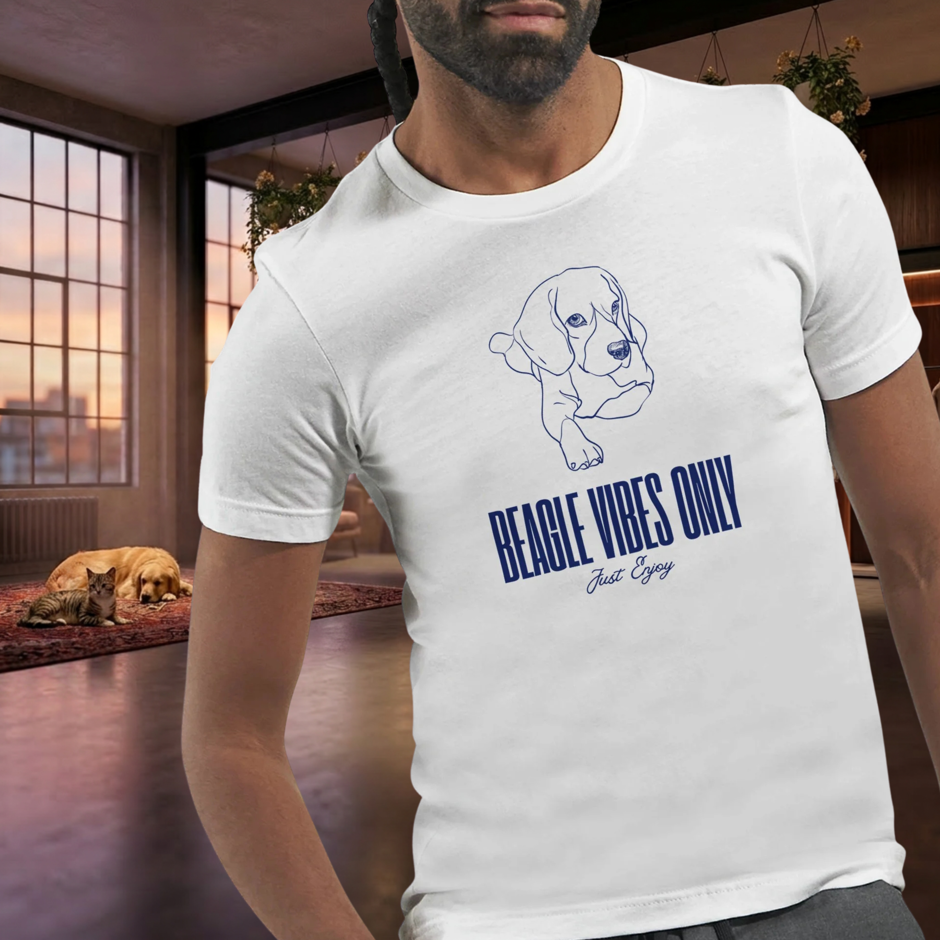 Beagle T-Shirt – „Beagle Vibes Only“ Minimalistisches Hundeshirt Premium Unisex Crewneck T-shirt | Bella + Canvas 3001
