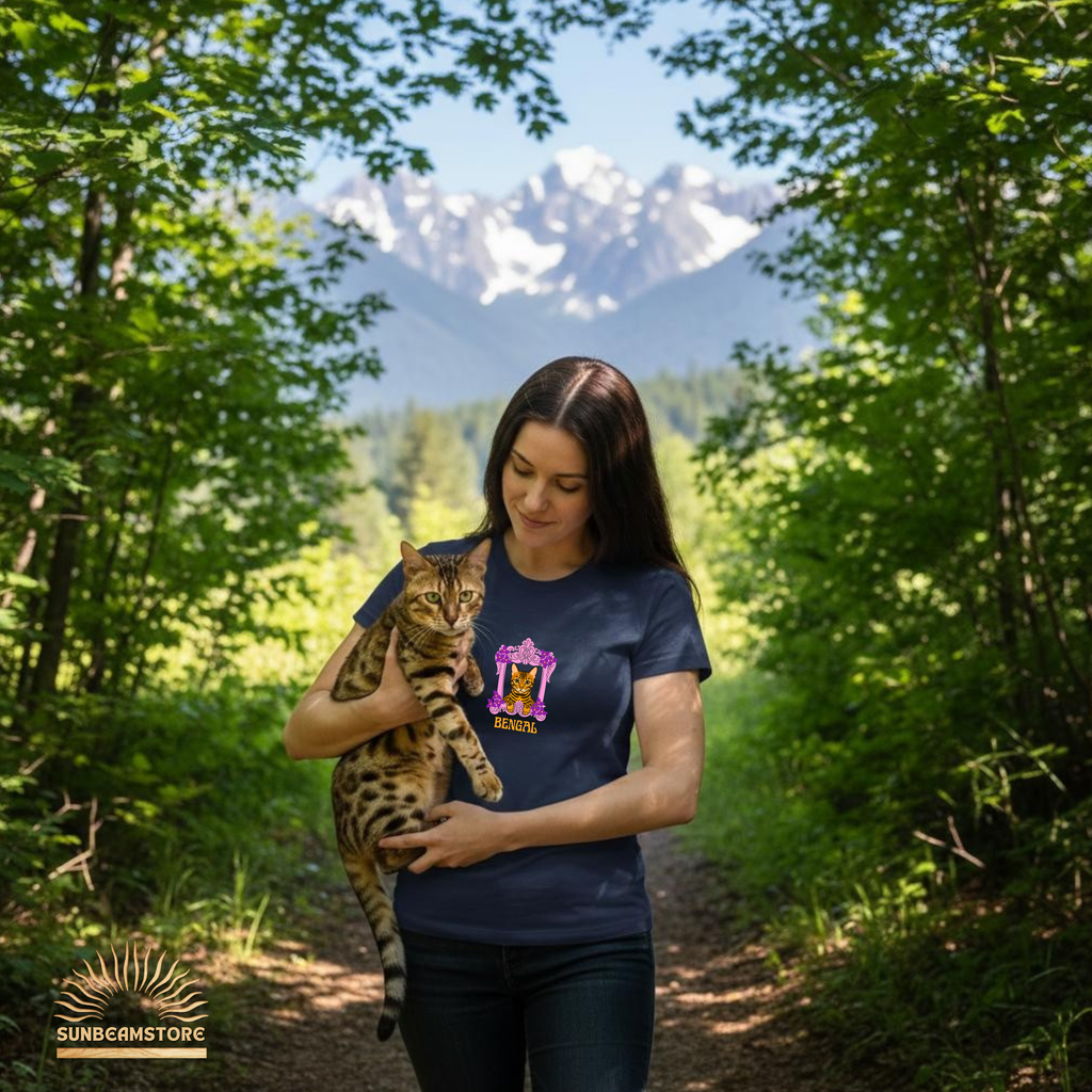 Bengal Katzen T-Shirt Damen | Cat Lover Shirt | Geschenk für Katzenliebhaber | Bengal Cat Shirt