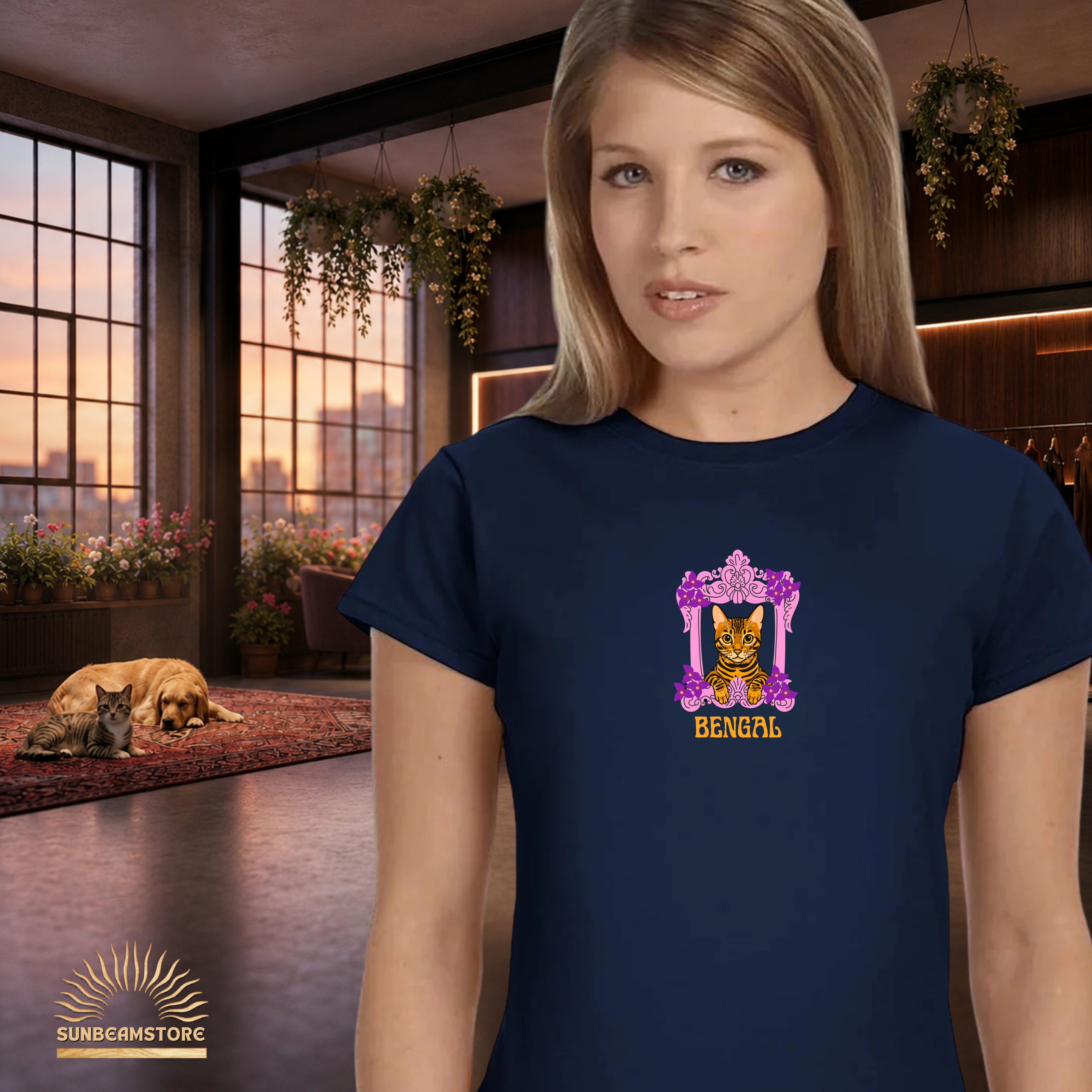Bengal Katzen T-Shirt Damen | Cat Lover Shirt | Geschenk für Katzenliebhaber | Bengal Cat Shirt