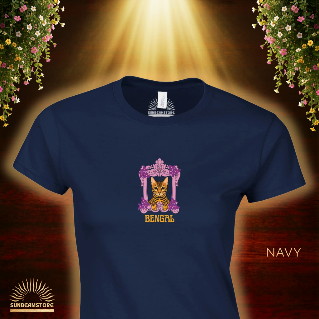 Bengal Katzen T-Shirt Damen | Cat Lover Shirt | Geschenk für Katzenliebhaber | Bengal Cat Shirt